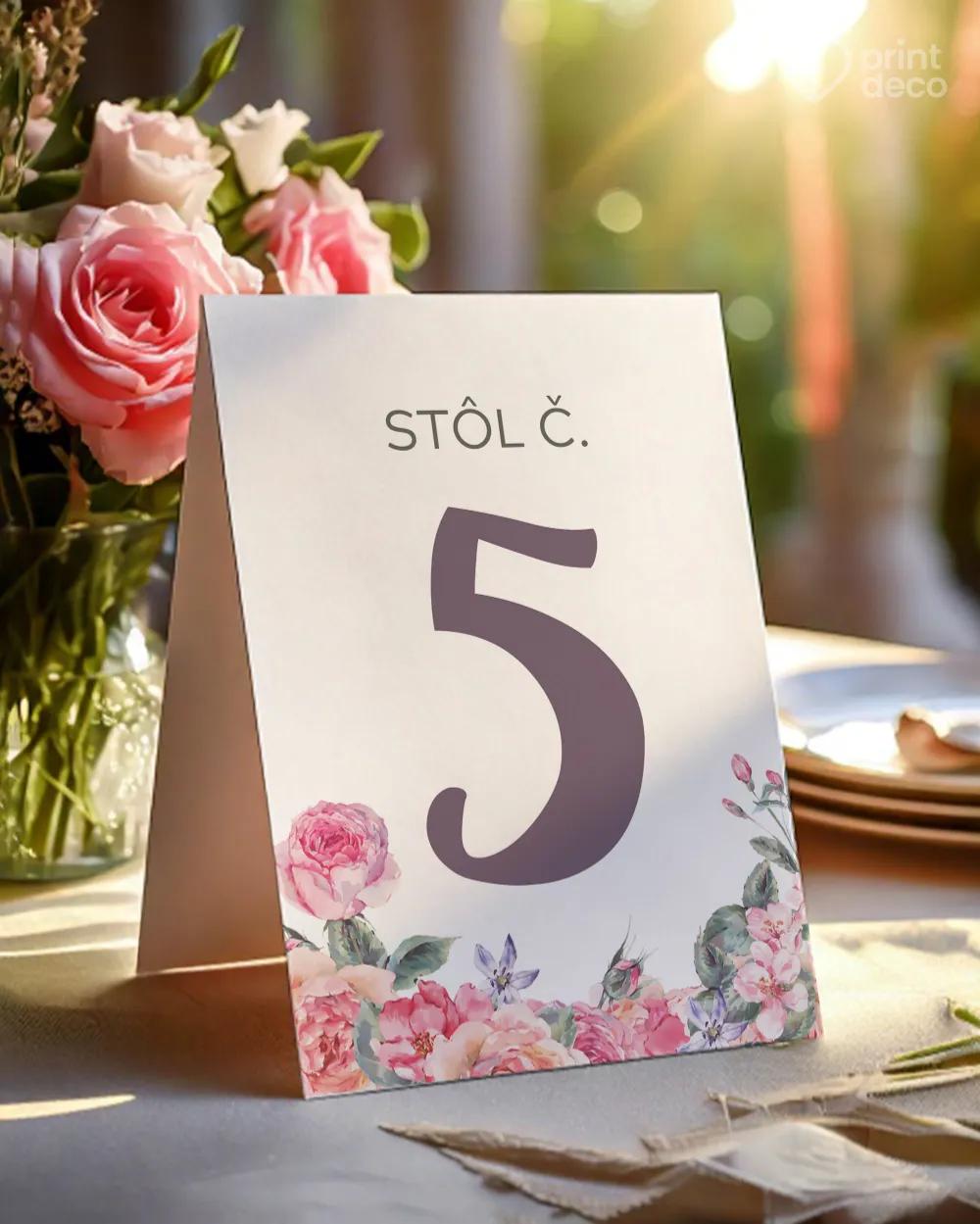 Svadobné číslovanie stolov – S fotografiou Záhrada lásky