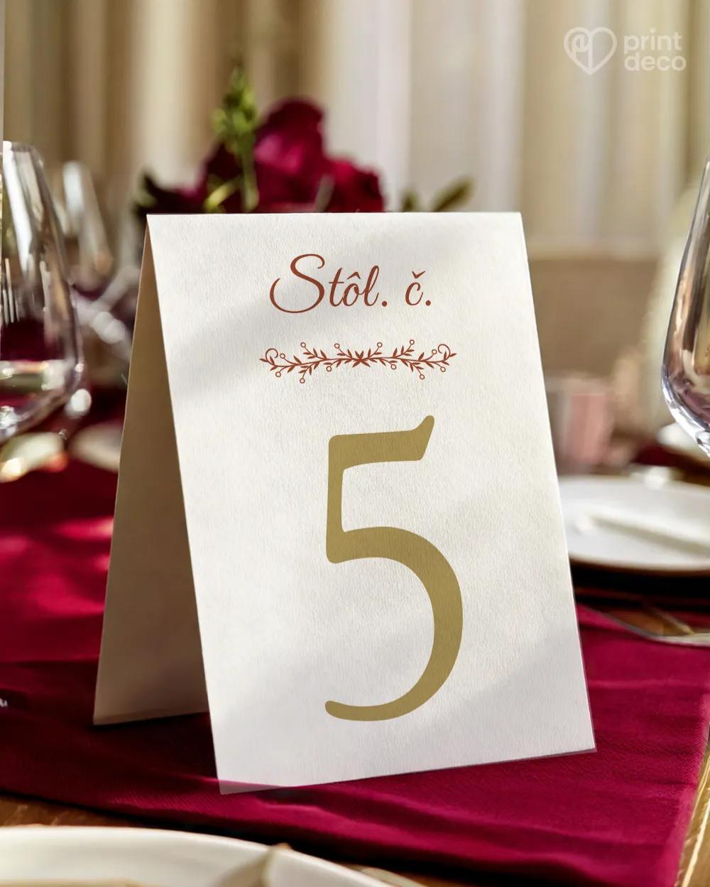 Svadobné číslovanie stolov – S fotografiou Čaro okamihu