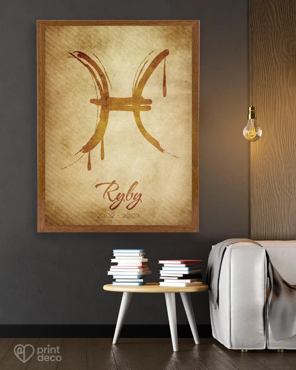 Plagát so znamením Ryby - motív 1 2/3