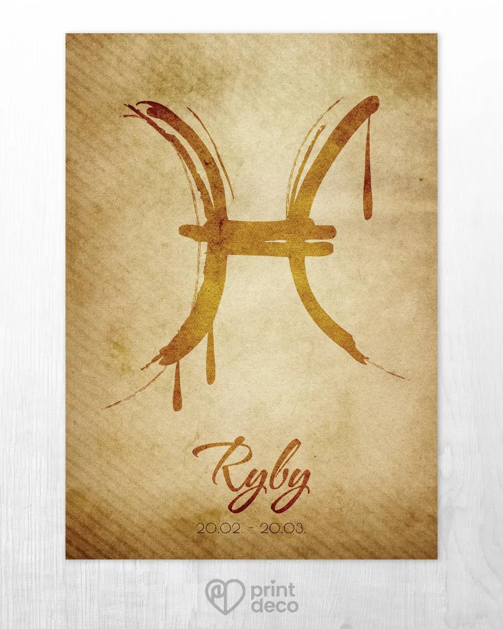 Plagát so znamením Ryby - motív 1