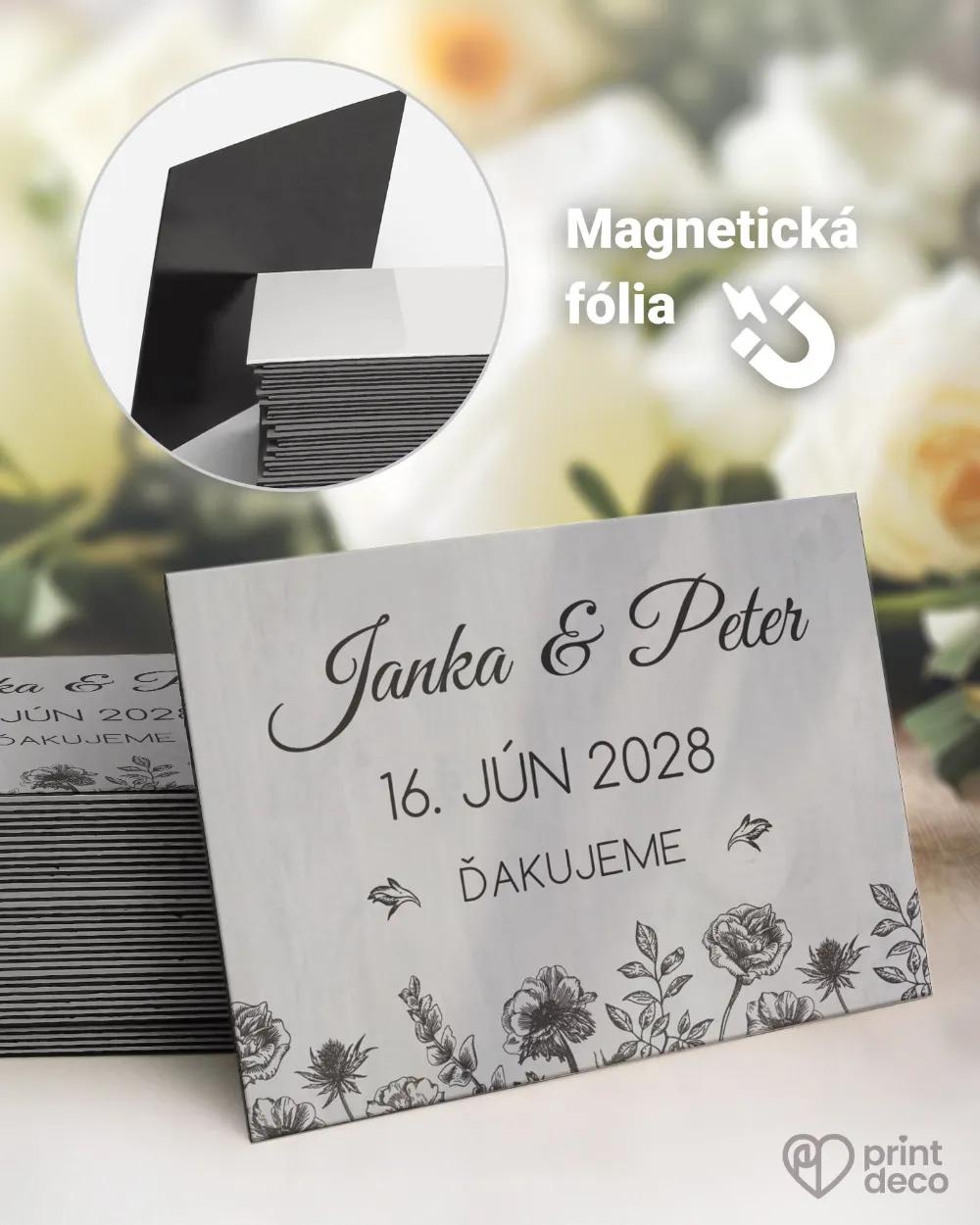 Svadobné magnetky so svetlým motívom poľné kvety