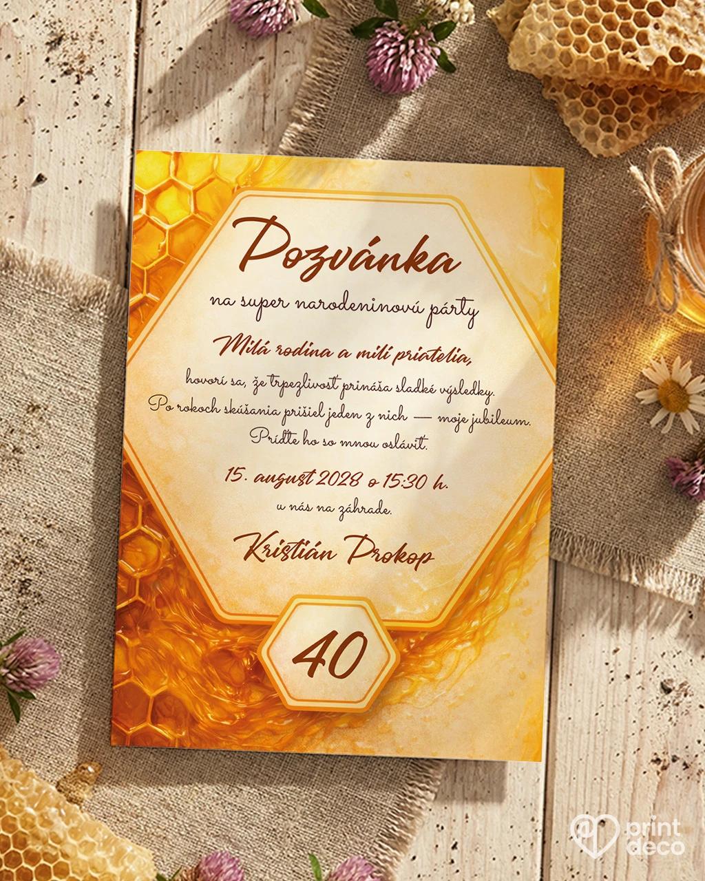 Pozvánka na narodeniny pre včelára 02