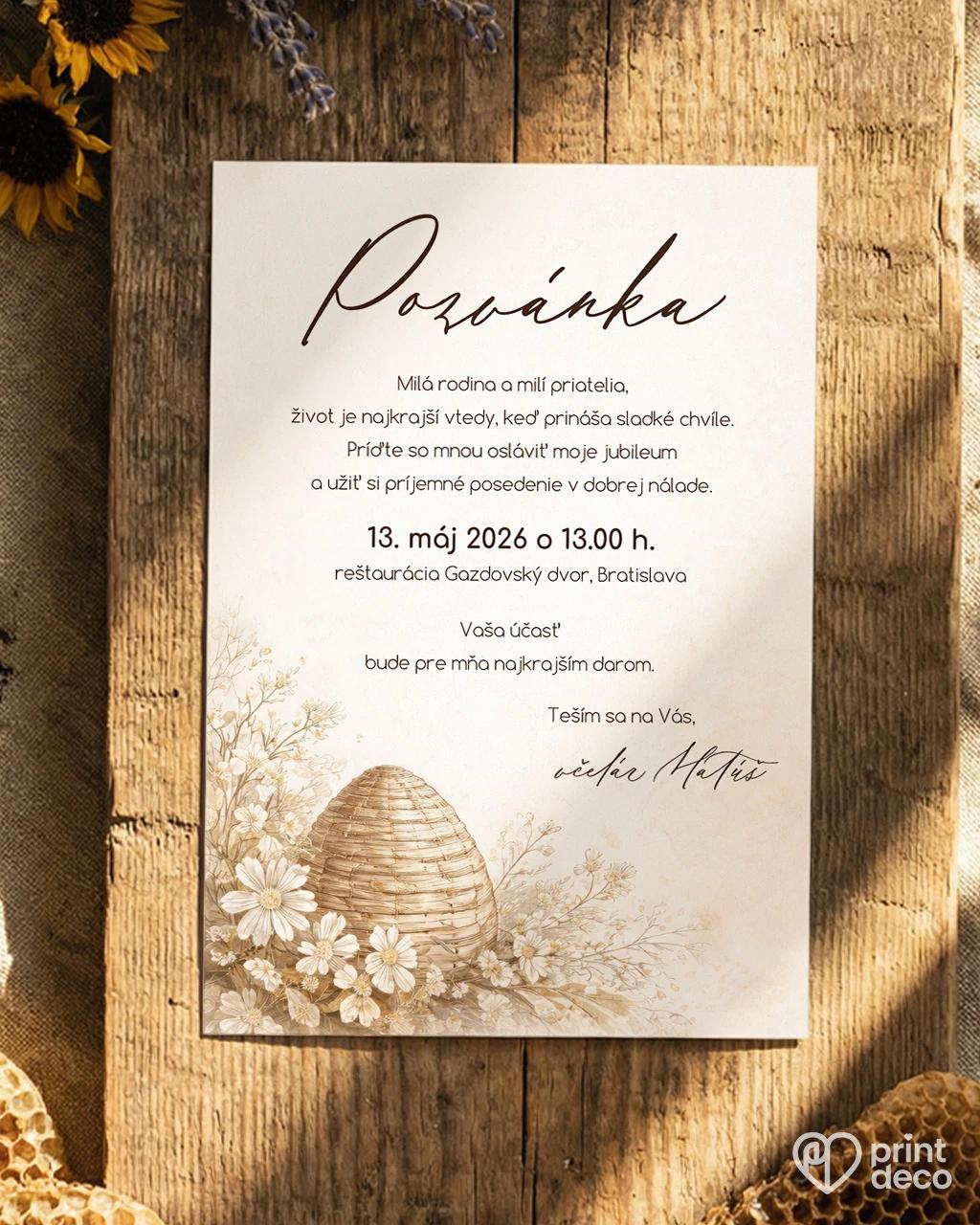 Pozvánka na narodeniny pre včelára 09