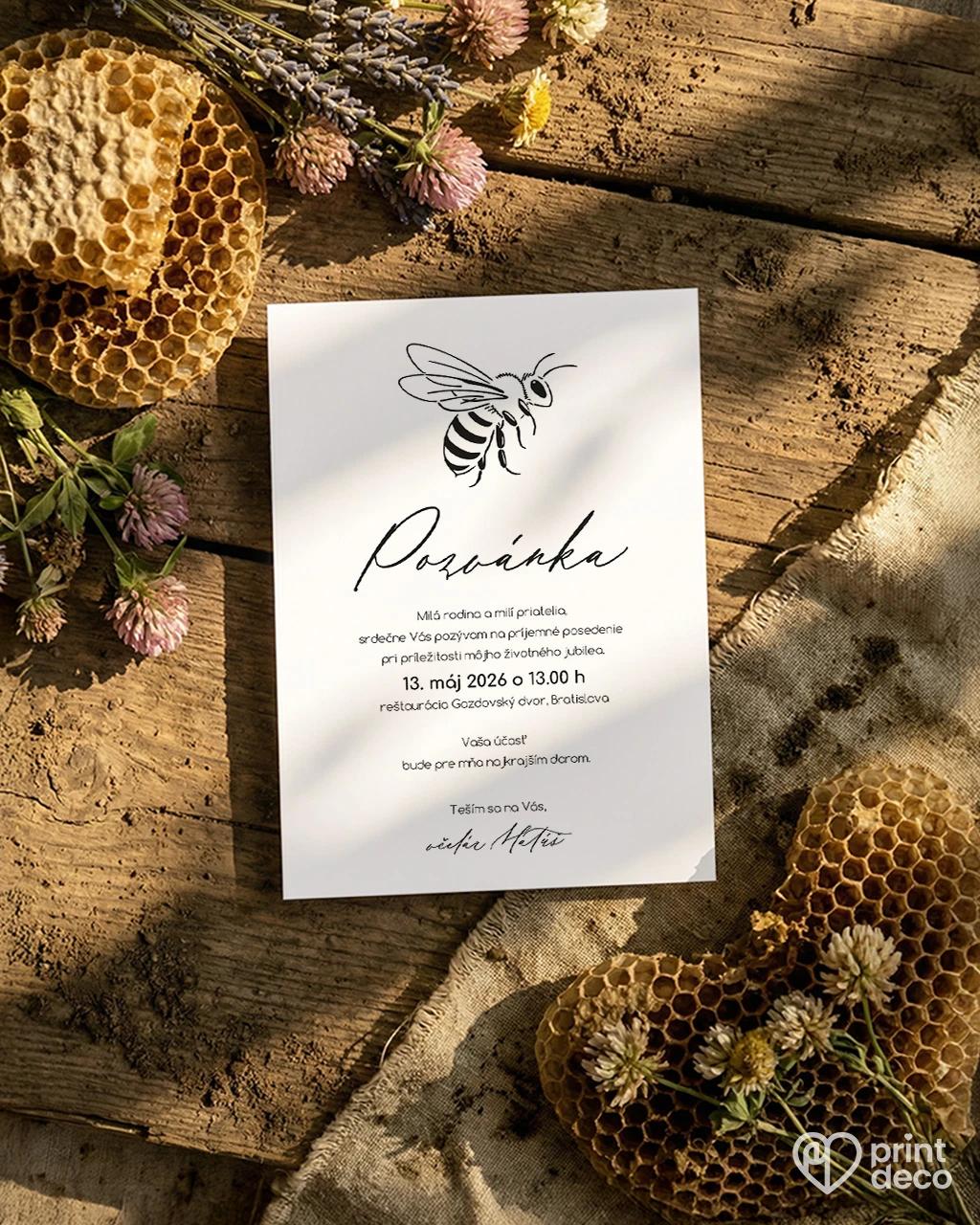 Pozvánka na narodeniny pre včelára 10 1/2