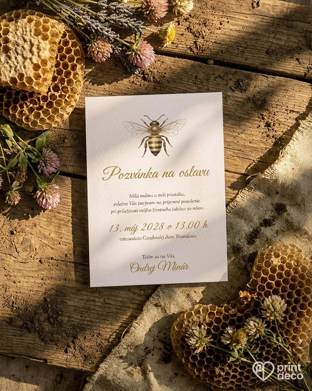 Pozvánka na narodeniny pre včelára 11 1/2