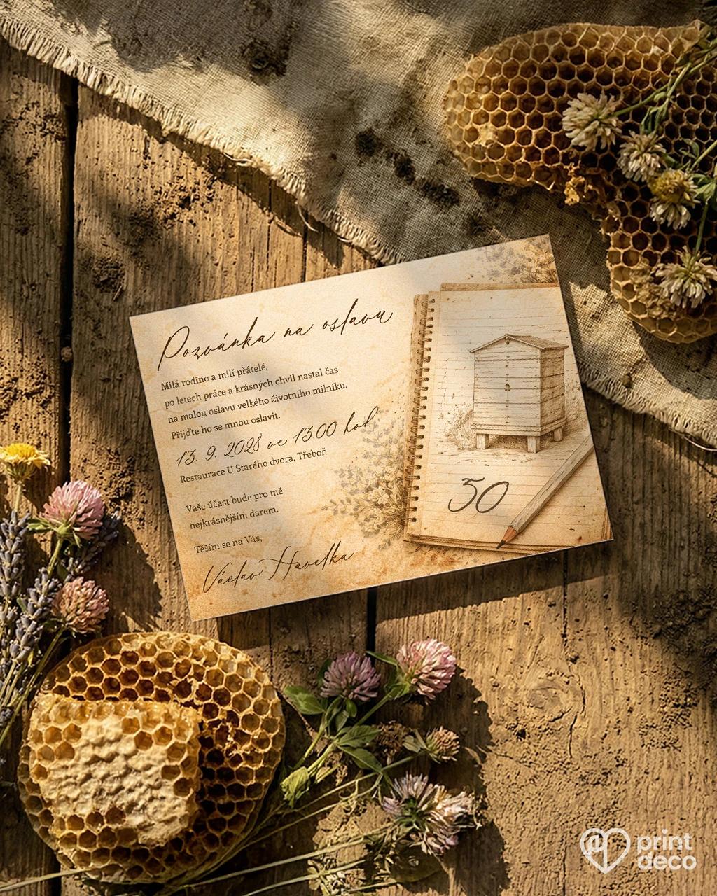 Pozvánka na narodeniny pre včelára 14 1/2