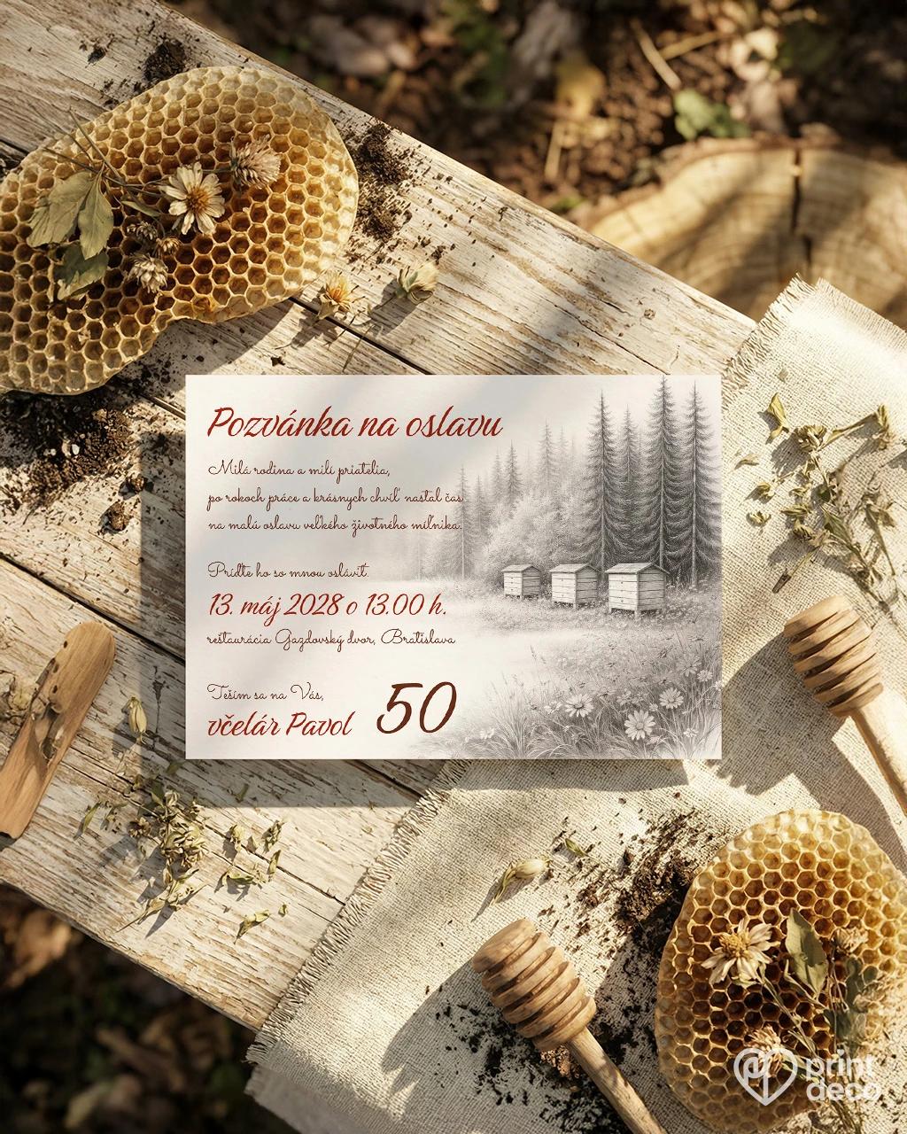 Pozvánka na narodeniny pre včelára 21 1/2