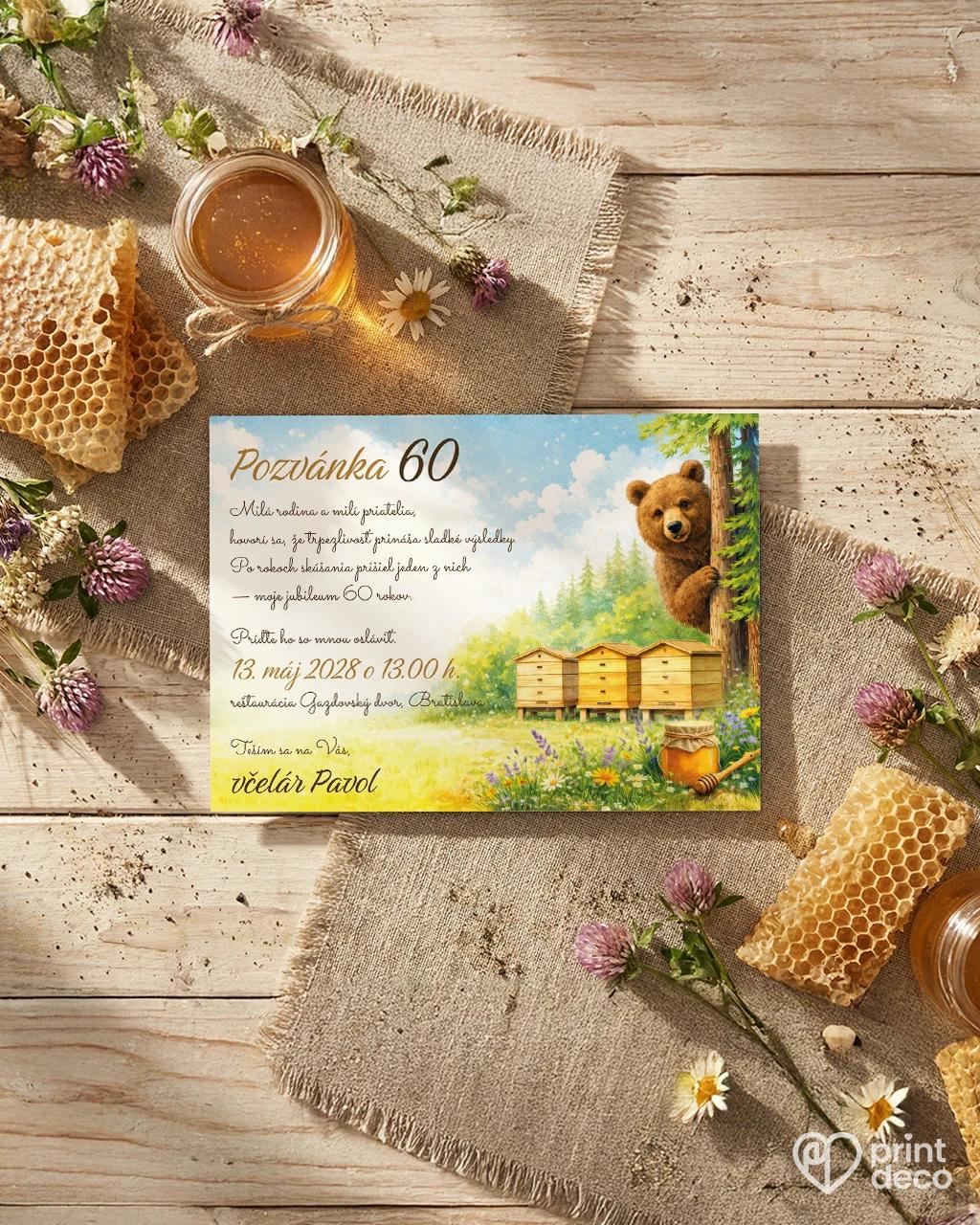 Pozvánka na narodeniny pre včelára 24 1/2
