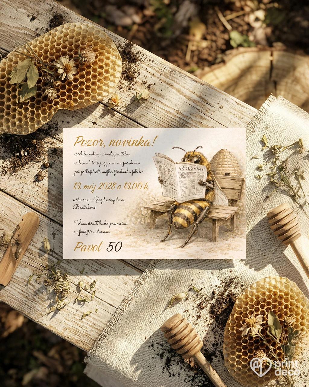 Pozvánka na narodeniny pre včelára 25 1/2