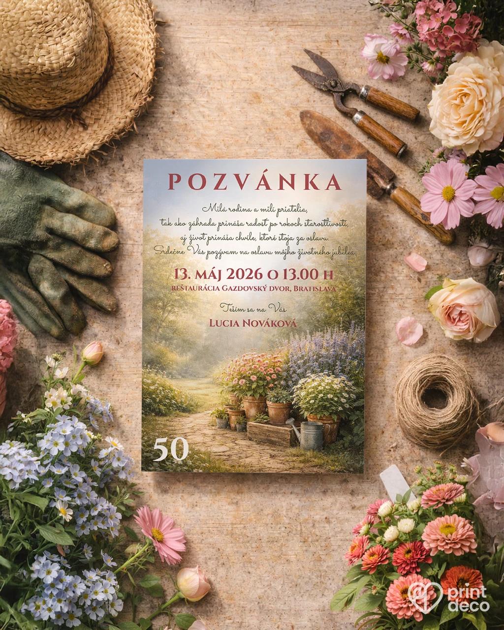 Pozvánka na narodeniny pre záhradkára 01 1/2