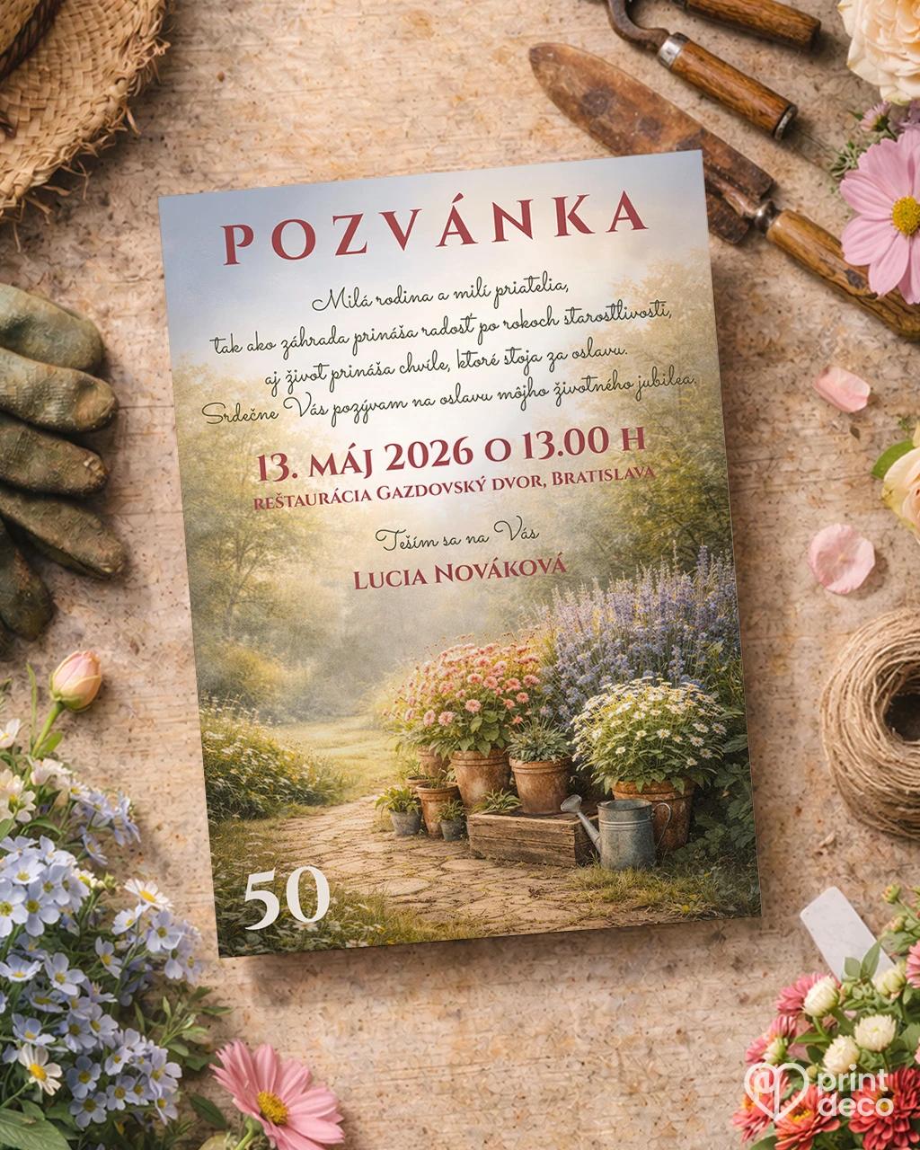 Pozvánka na narodeniny pre záhradkára 01