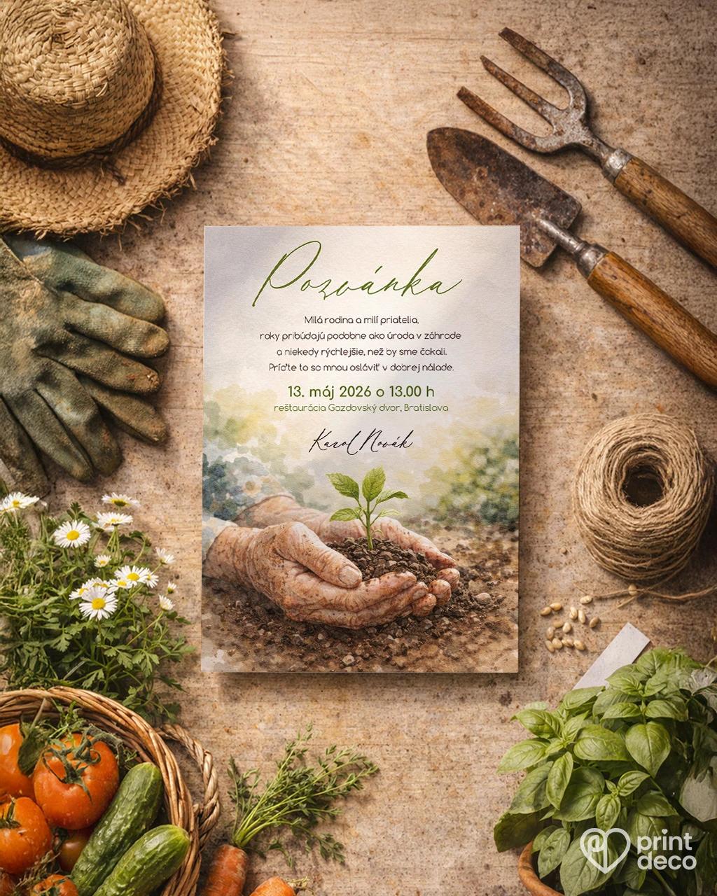 Pozvánka na narodeniny pre záhradkára 02 1/2