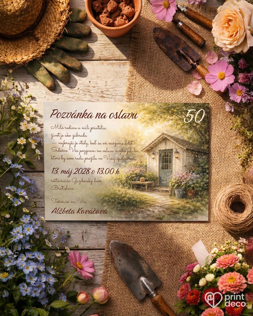 Pozvánka na narodeniny pre záhradkára 04 1/2