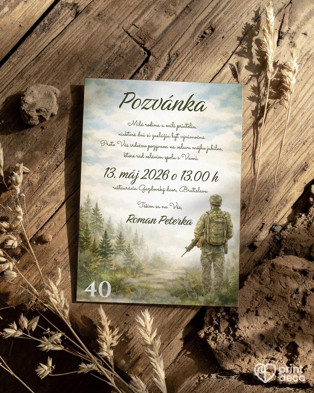 Pozvánka na narodeniny pre vojaka 02 1/2