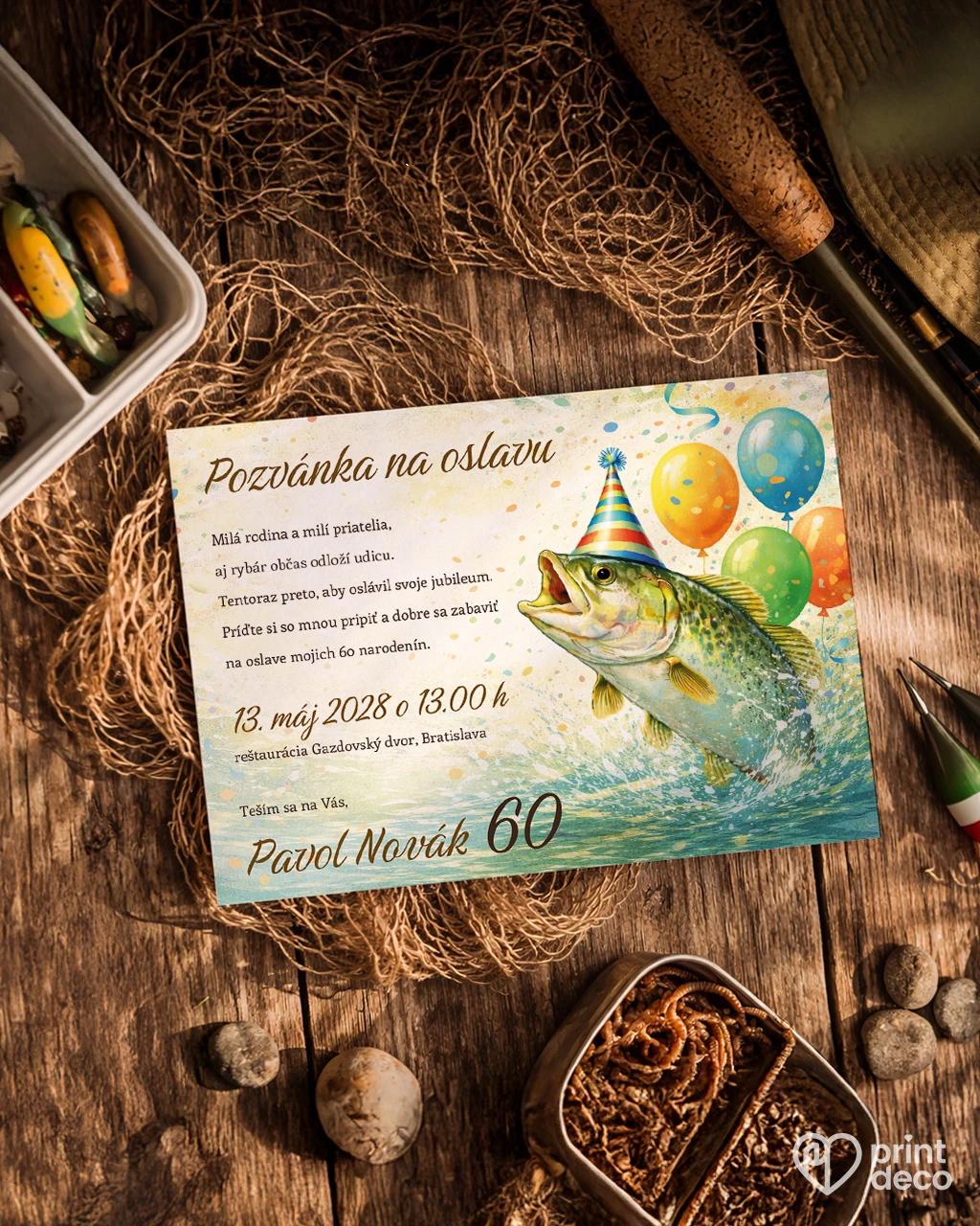 Pozvánka na narodeniny Rybár 08 1/2