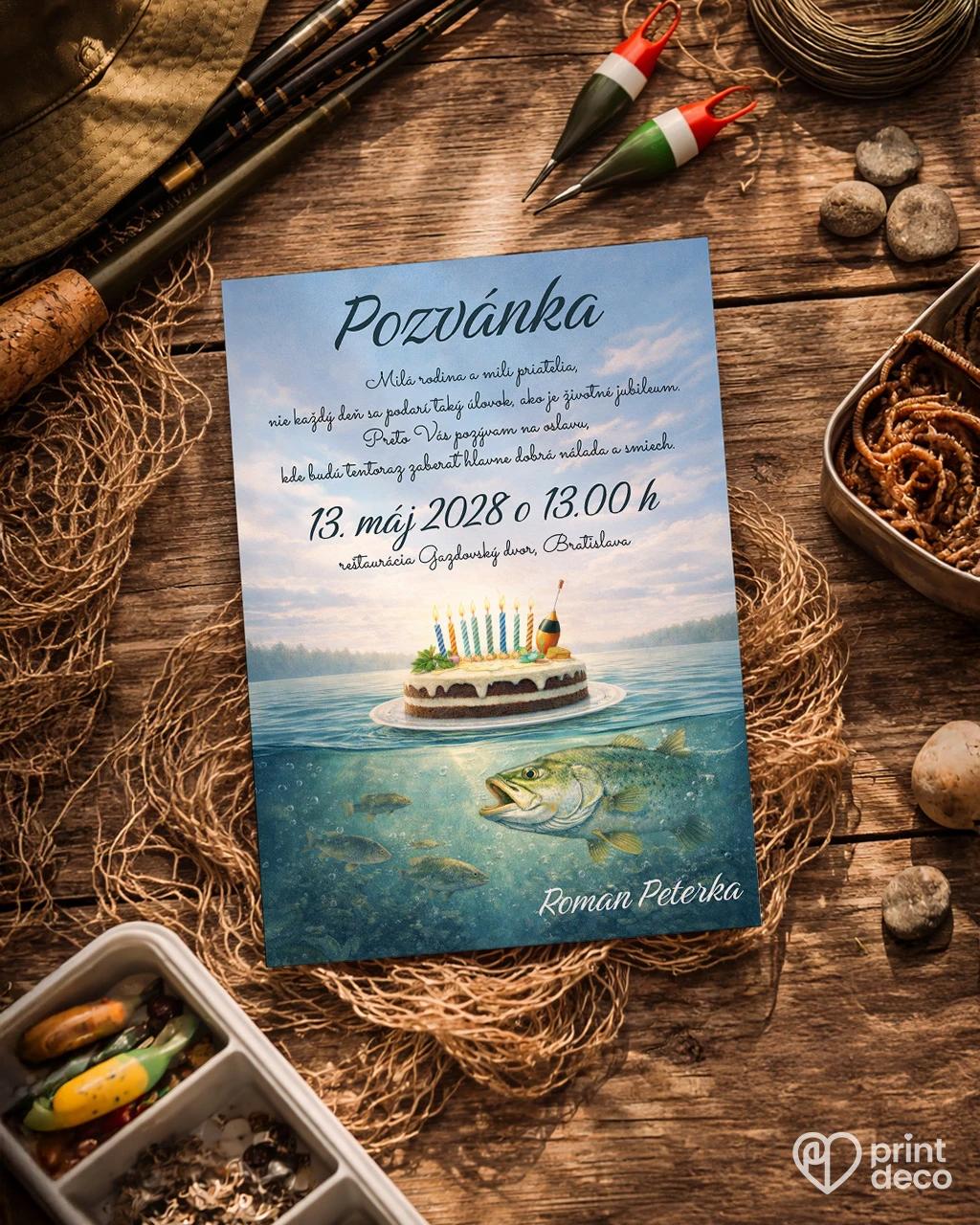 Pozvánka na narodeniny Rybár 10 1/2