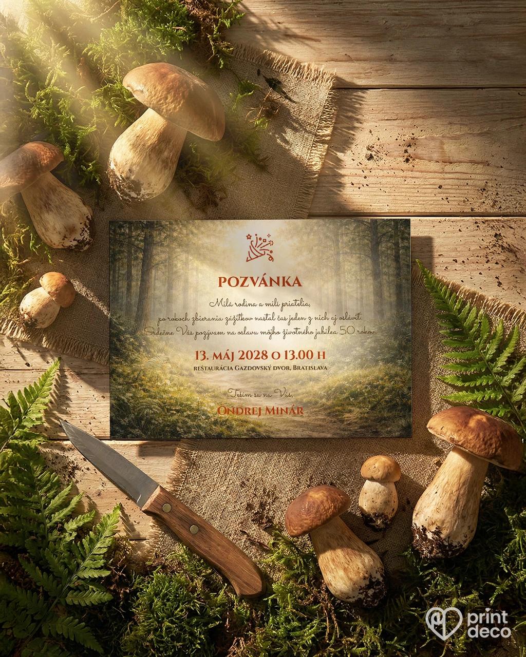 Pozvánka na narodeniny pre hubára 02 1/2