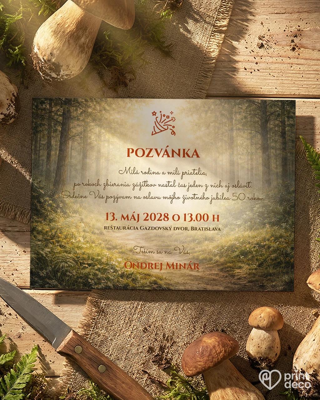 Pozvánka na narodeniny pre hubára 02