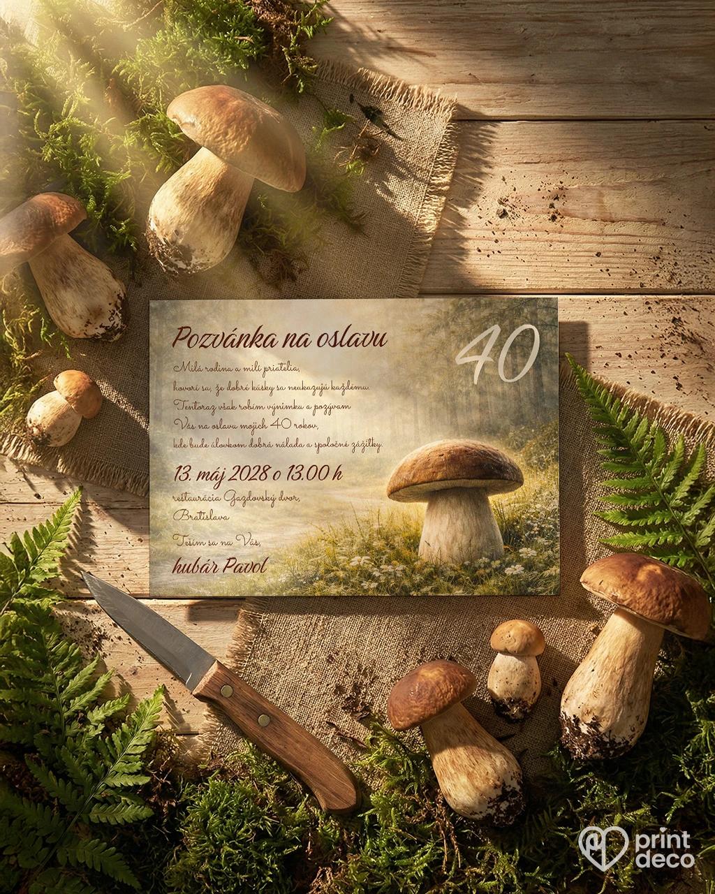 Pozvánka na narodeniny pre hubára 04 1/2