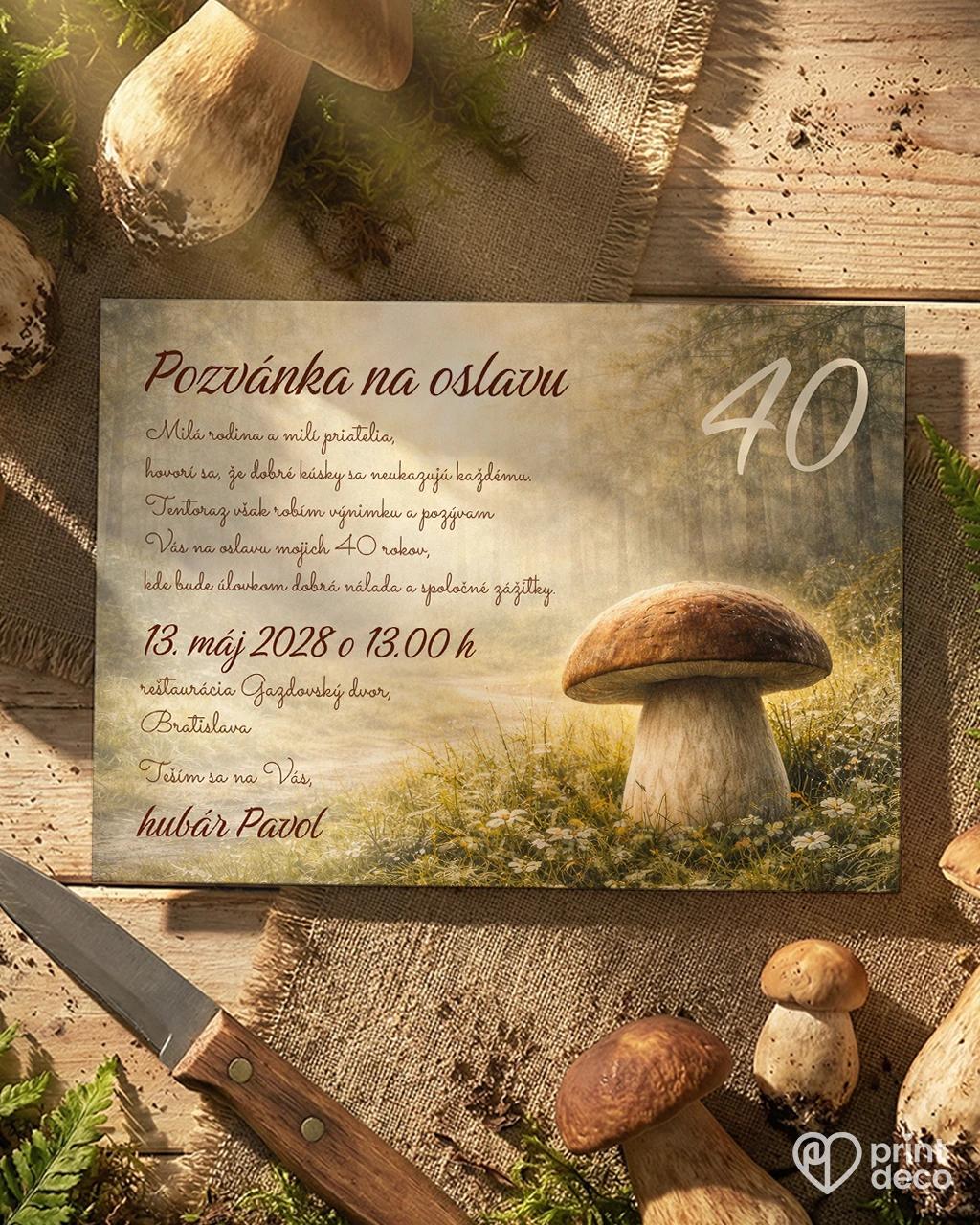 Pozvánka na narodeniny pre hubára 04