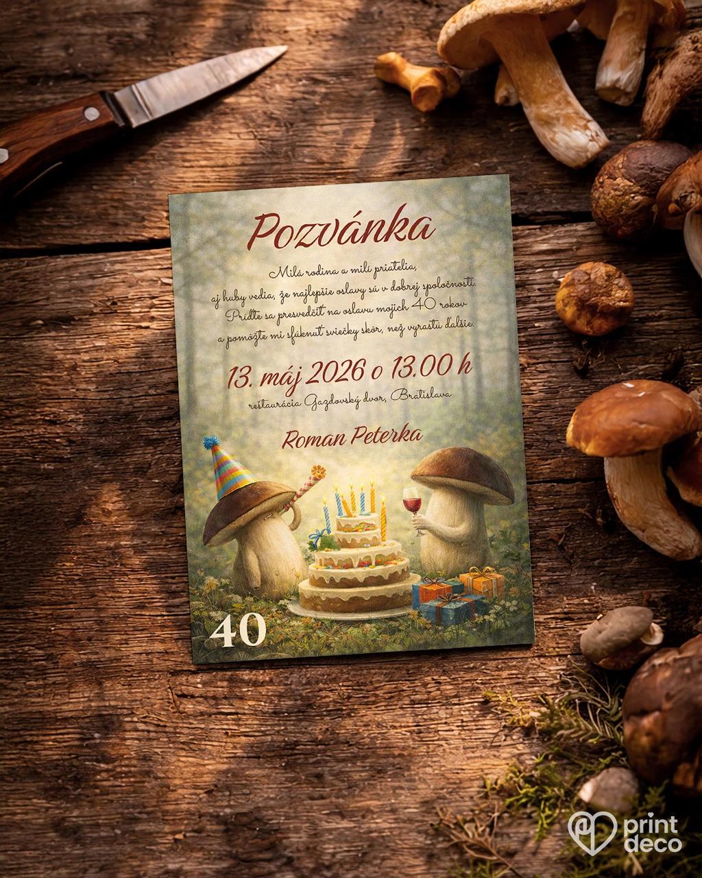 Pozvánka na narodeniny pre hubára 05 1/2