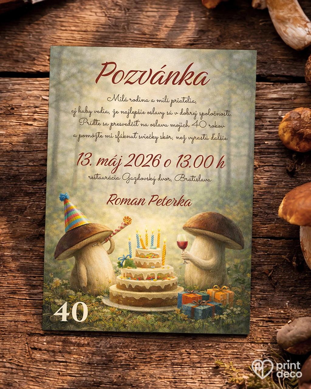 Pozvánka na narodeniny pre hubára 05