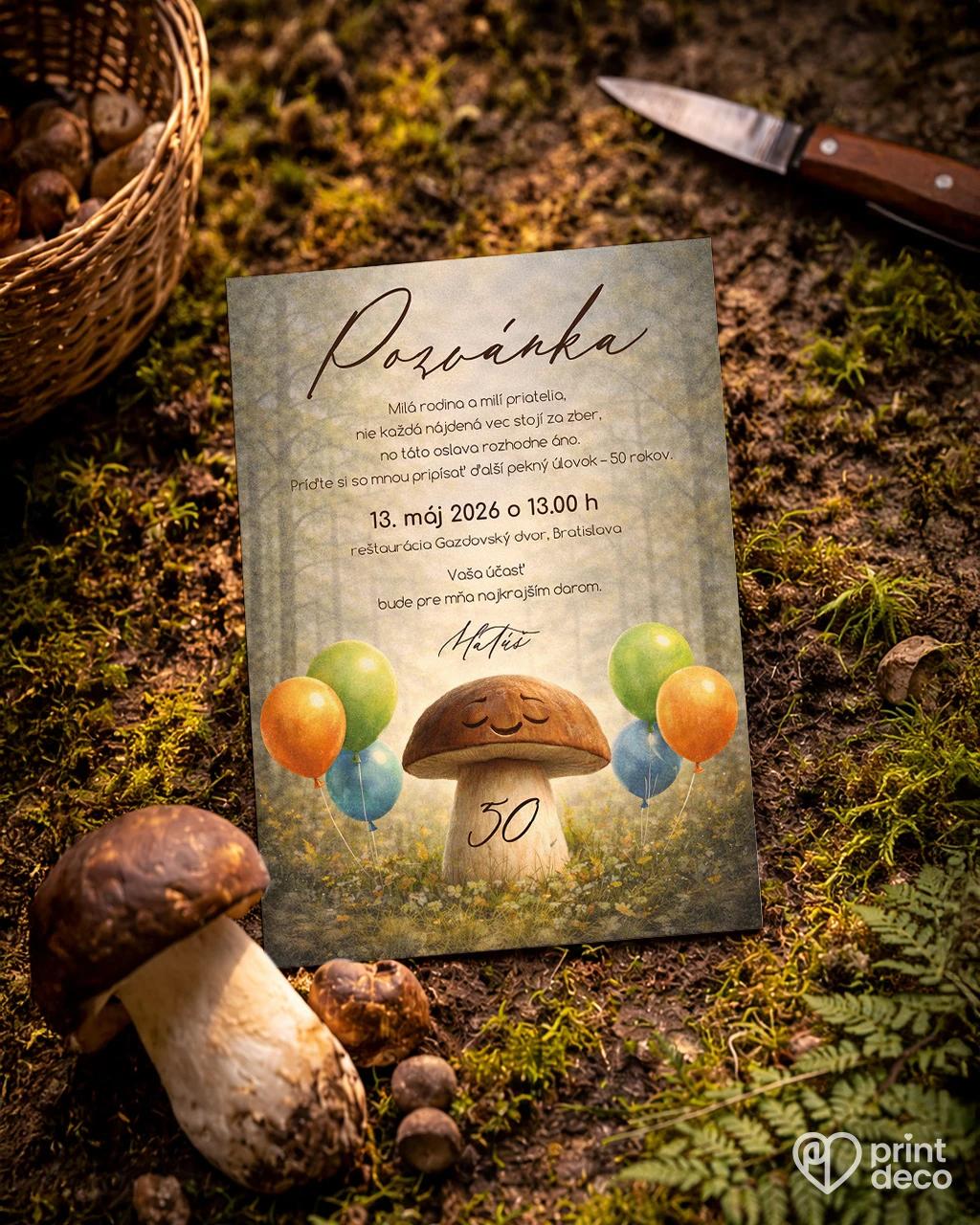 Pozvánka na narodeniny pre hubára 06 1/2