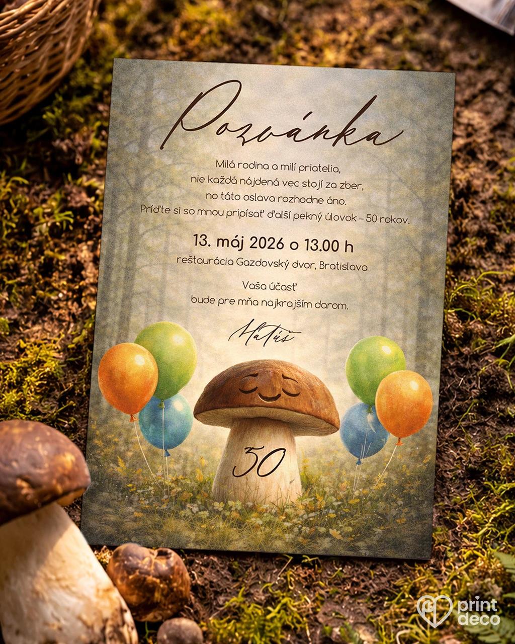 Pozvánka na narodeniny pre hubára 06