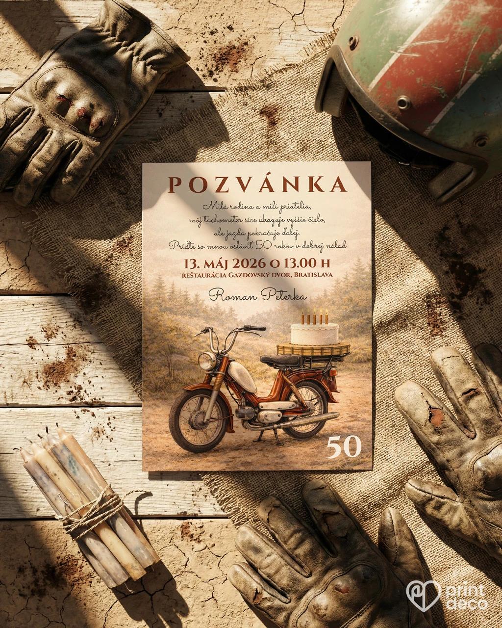 Pozvánka na narodeniny pre motorkára 02 1/2