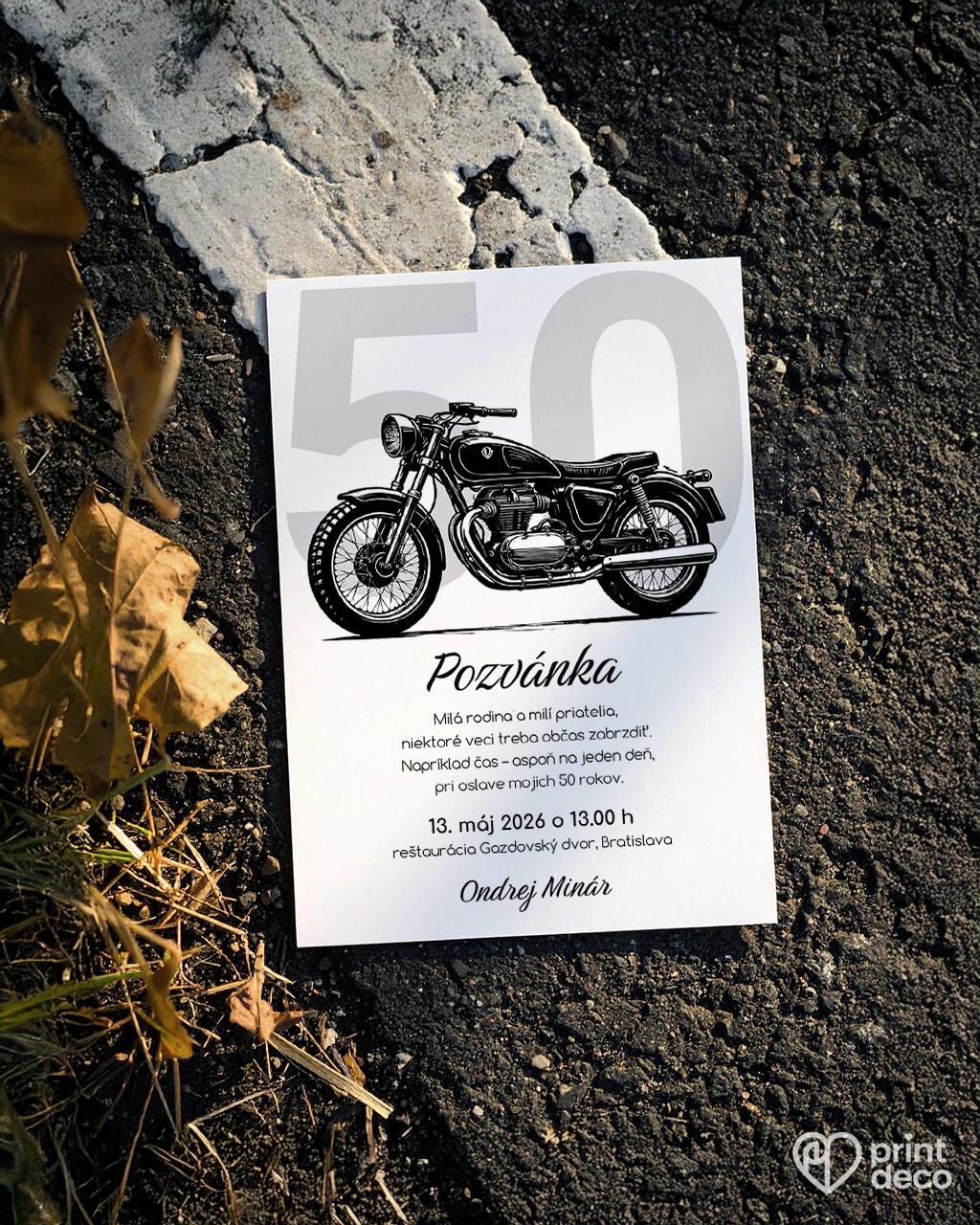 Pozvánka na narodeniny pre motorkára 03 1/2
