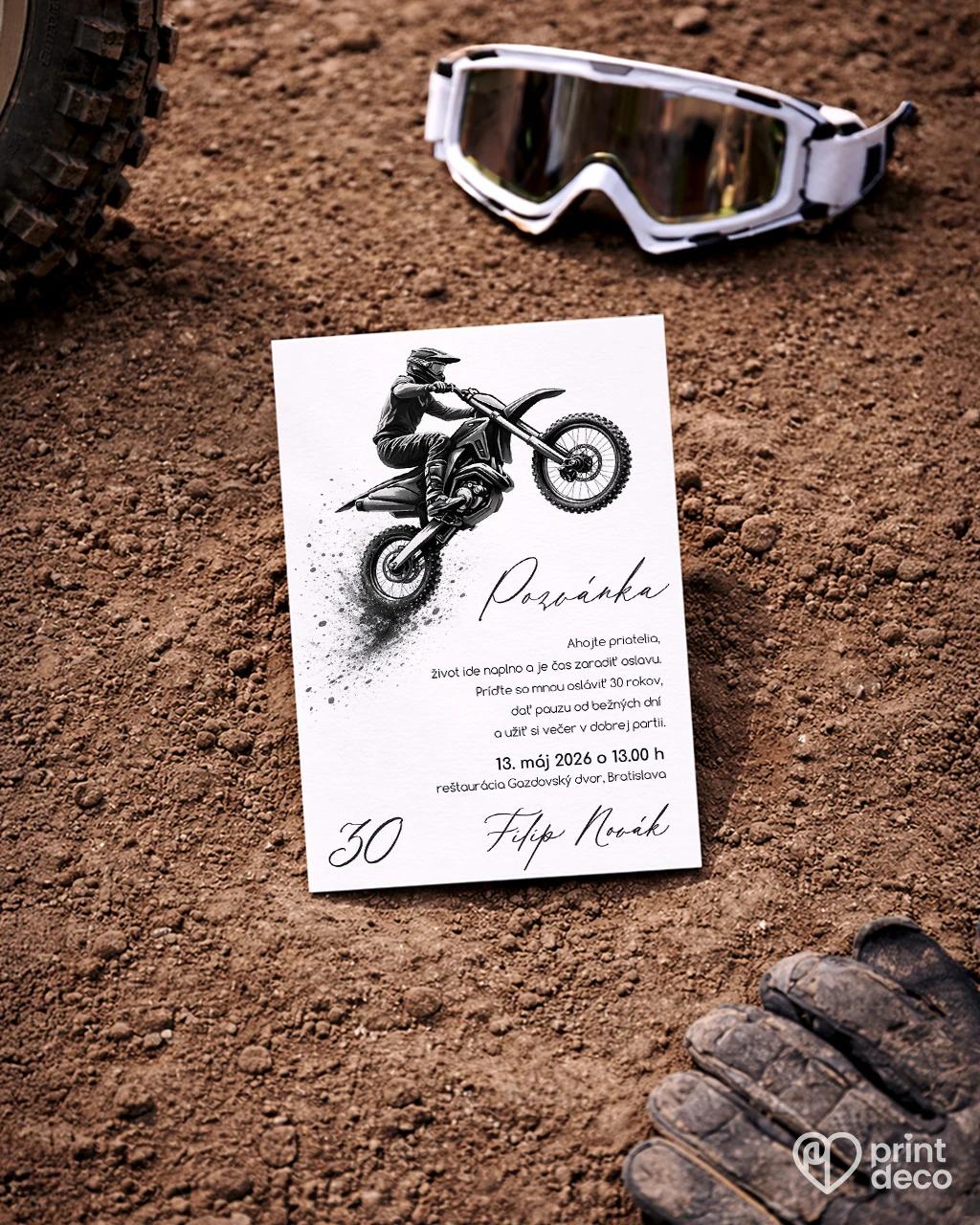 Pozvánka na narodeniny pre motorkára 04 1/2