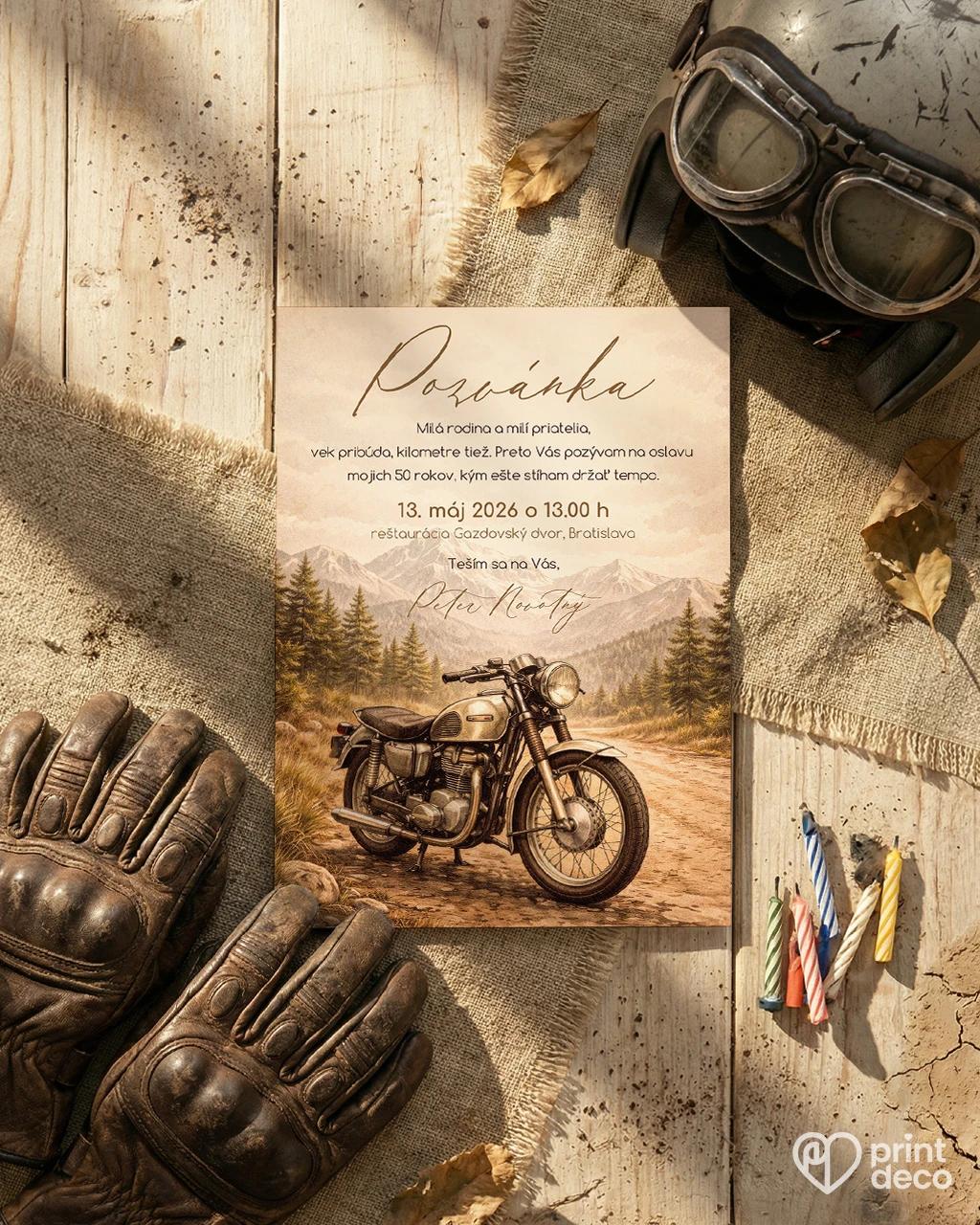 Pozvánka na narodeniny pre motorkára 05 1/2