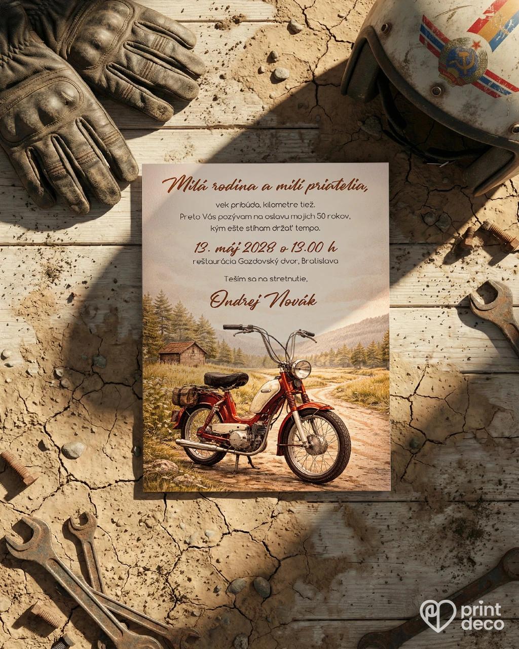 Pozvánka na narodeniny pre motorkára 06 1/2