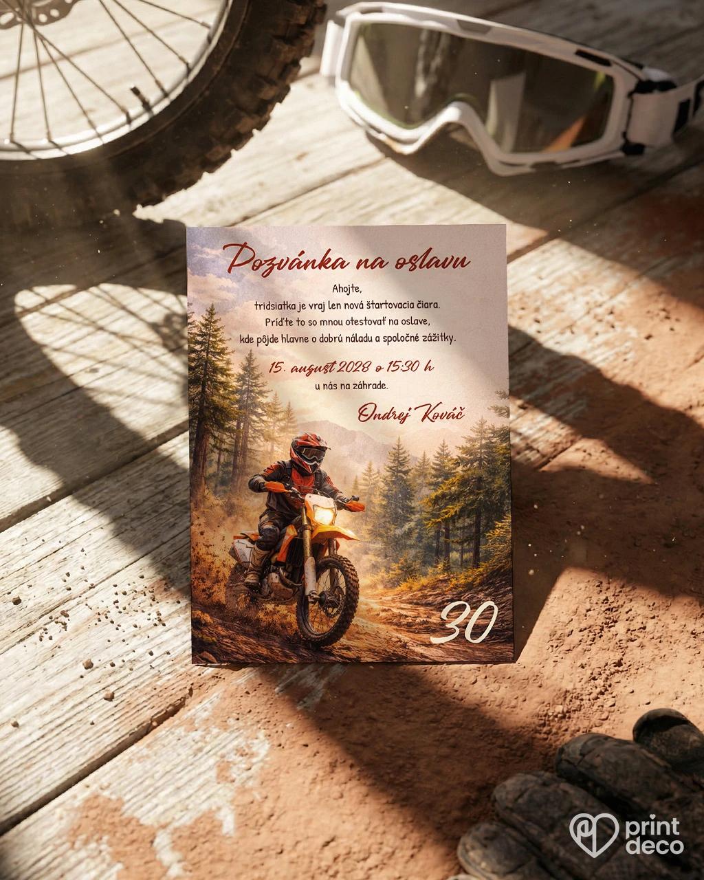 Pozvánka na narodeniny pre motorkára 07 1/2