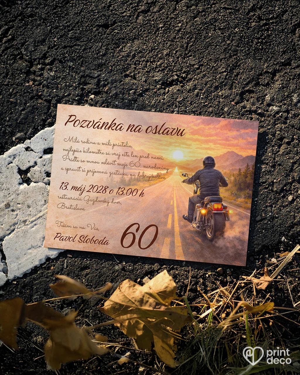 Pozvánka na narodeniny pre motorkára 09 1/2