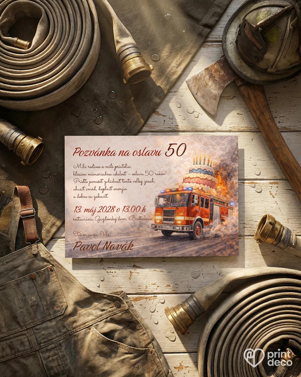 Pozvánka na narodeniny pre hasiča 03 1/2