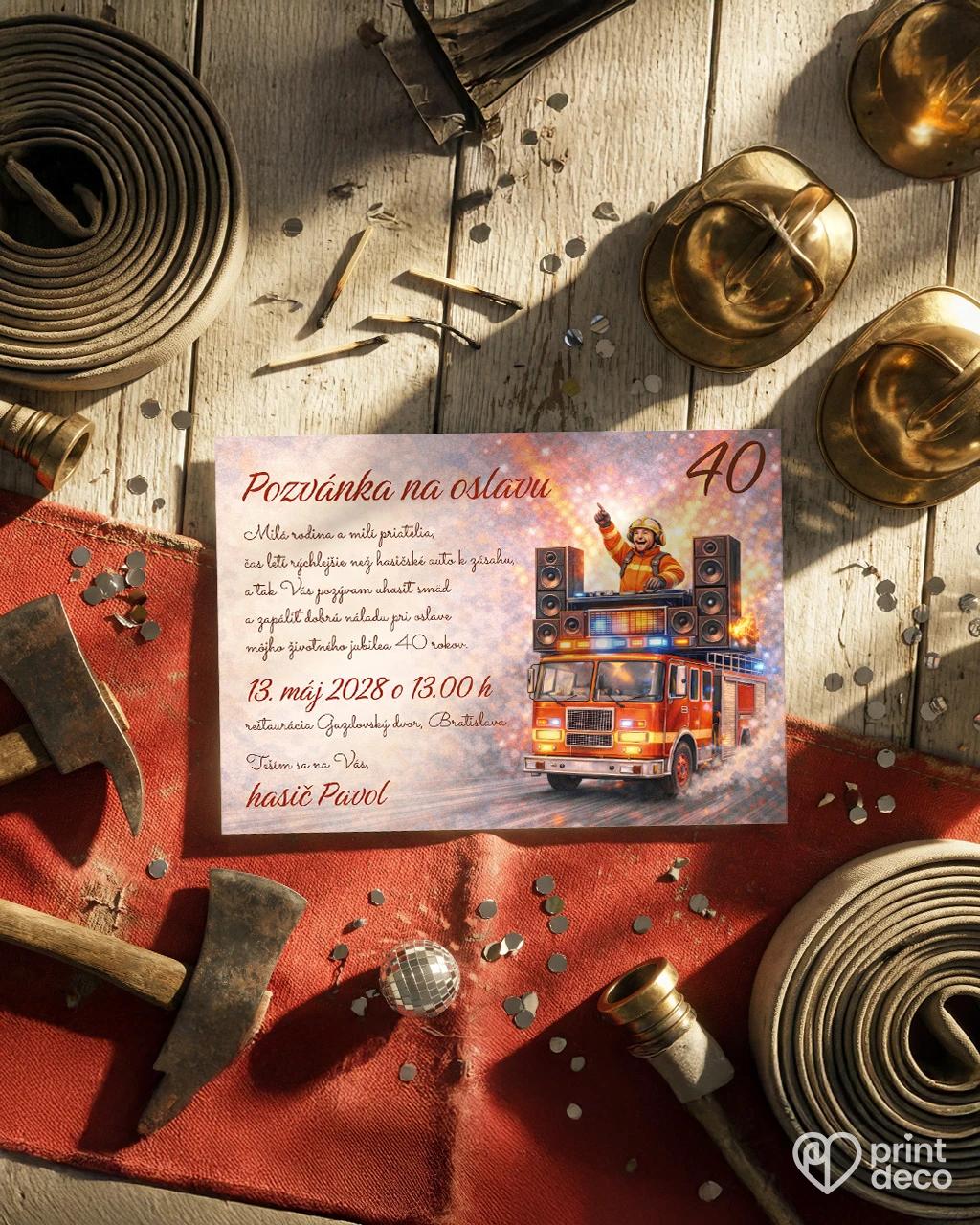 Pozvánka na narodeniny pre hasiča 04 1/2