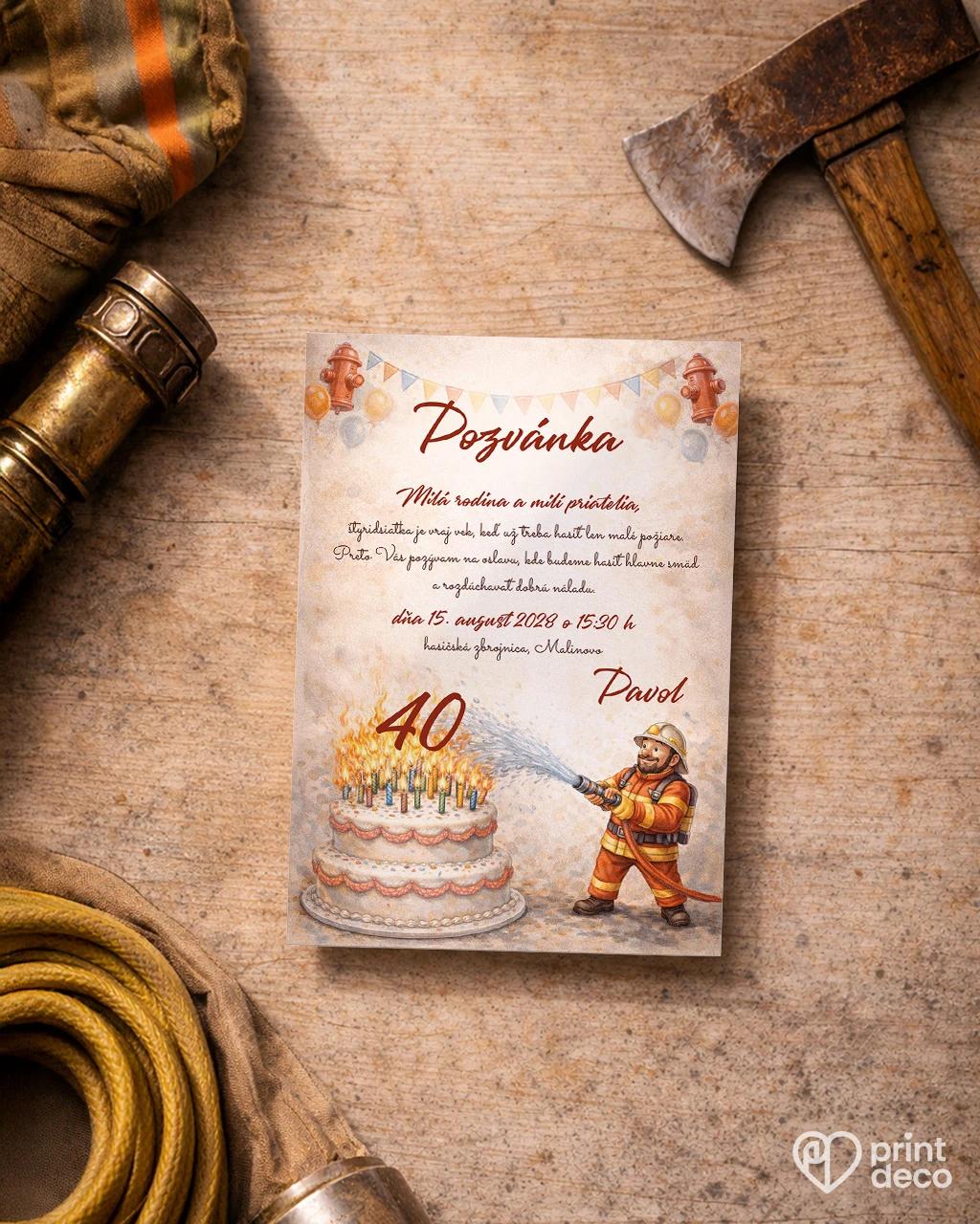 Pozvánka na narodeniny pre hasiča 07 1/2