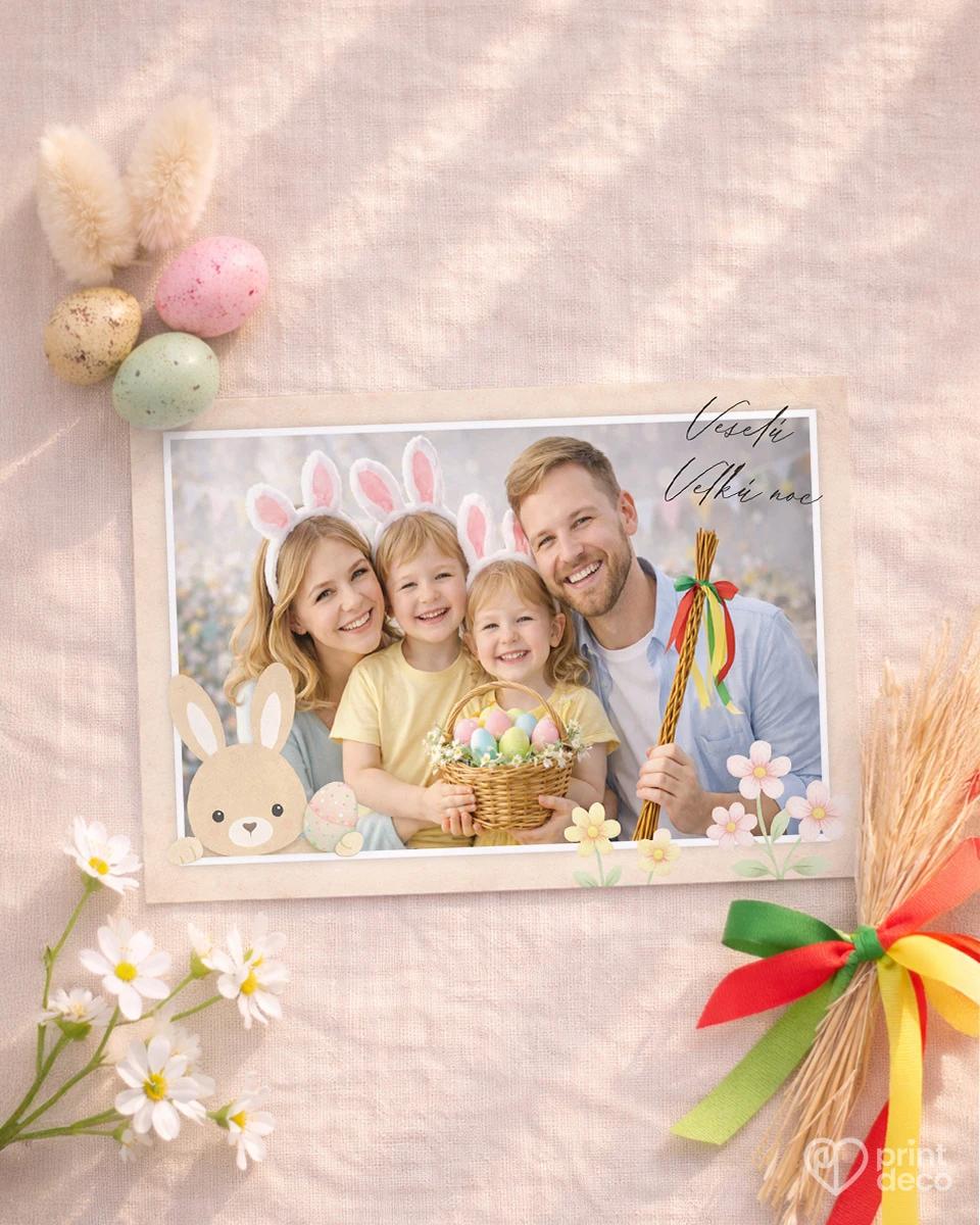 Veľkonočná pohľadnica s vlastnou fotkou 12 1/2