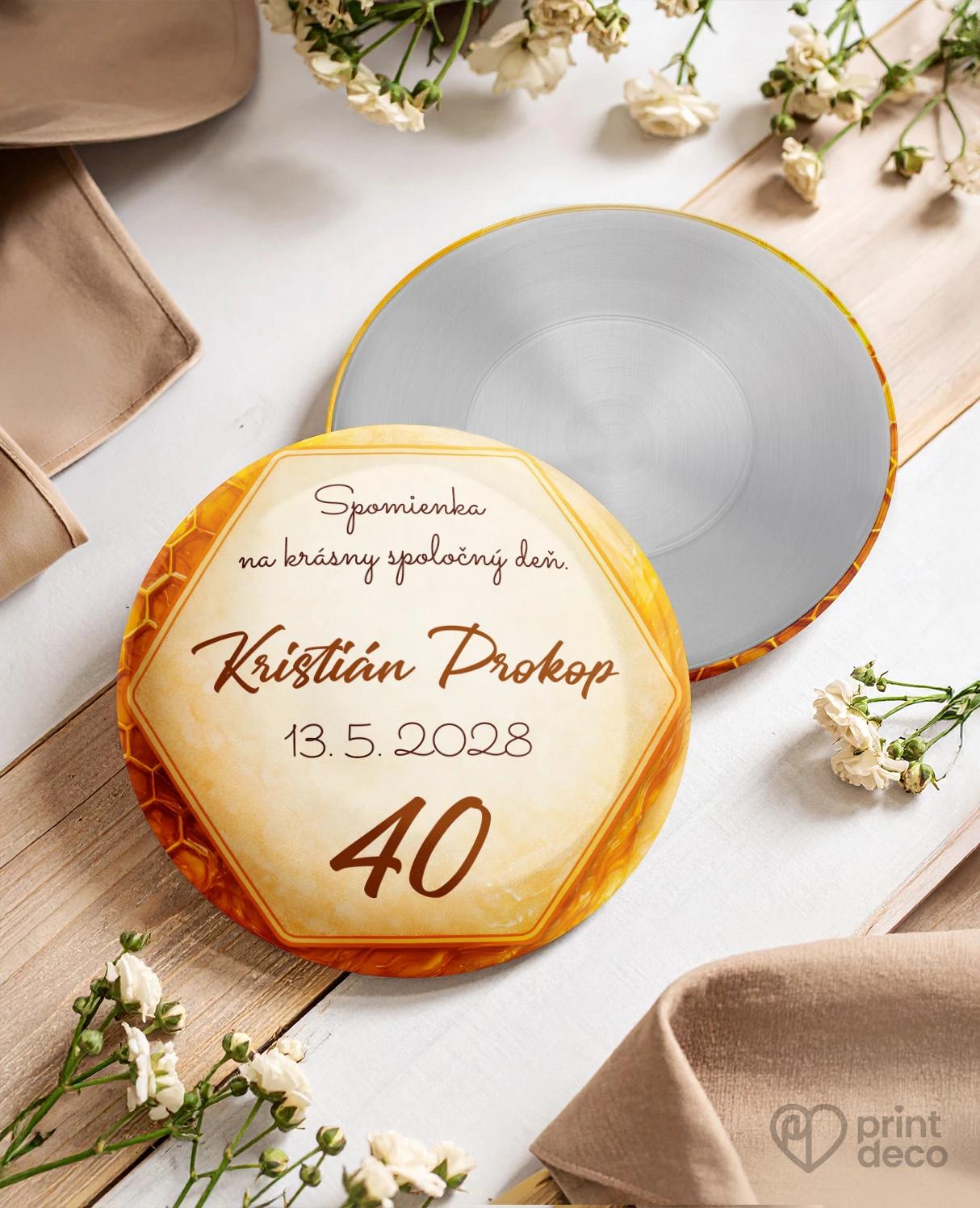 Pamätné kruhové magnetky z oslavy pre včelára 02