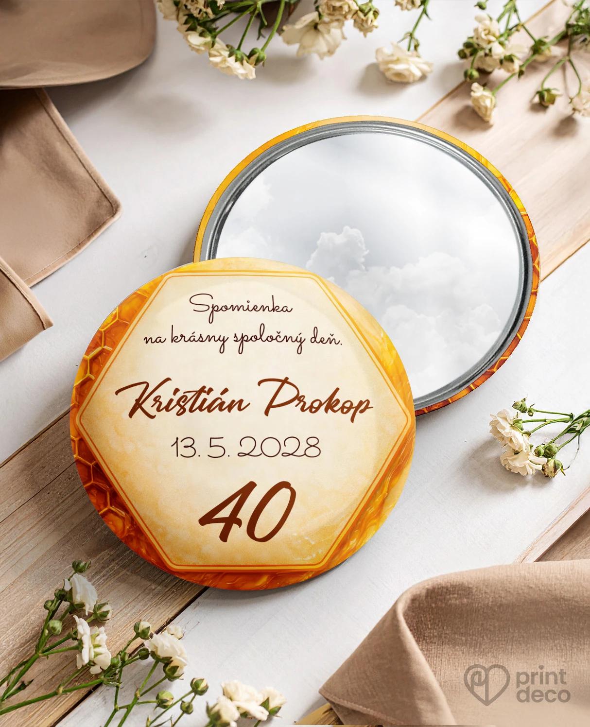Pamätné kruhové zrkadielka z oslavy pre včelára 02