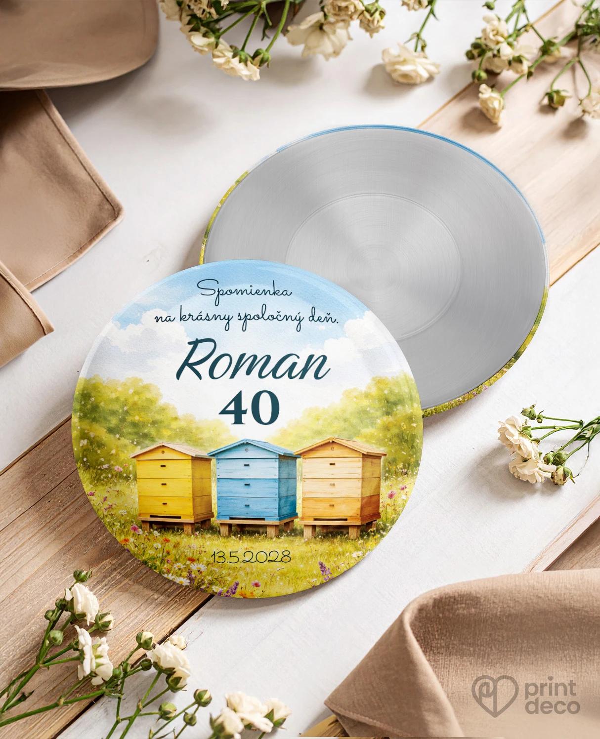 Pamätné kruhové magnetky z oslavy pre včelára 03