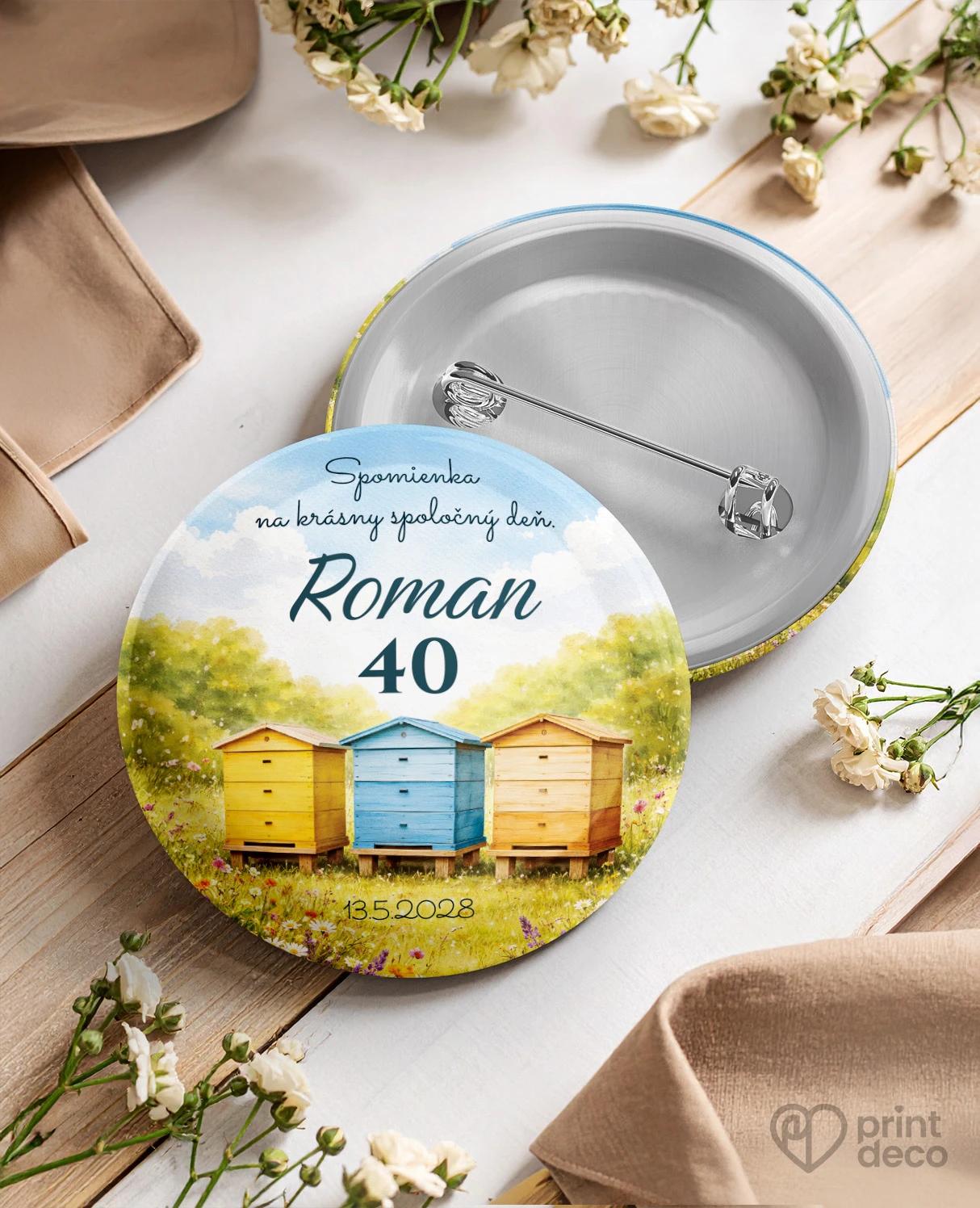 Pamätné kruhové odznaky z oslavy pre včelára 03