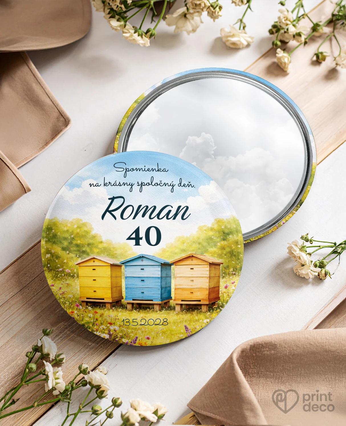 Pamätné kruhové zrkadielka z oslavy pre včelára 03