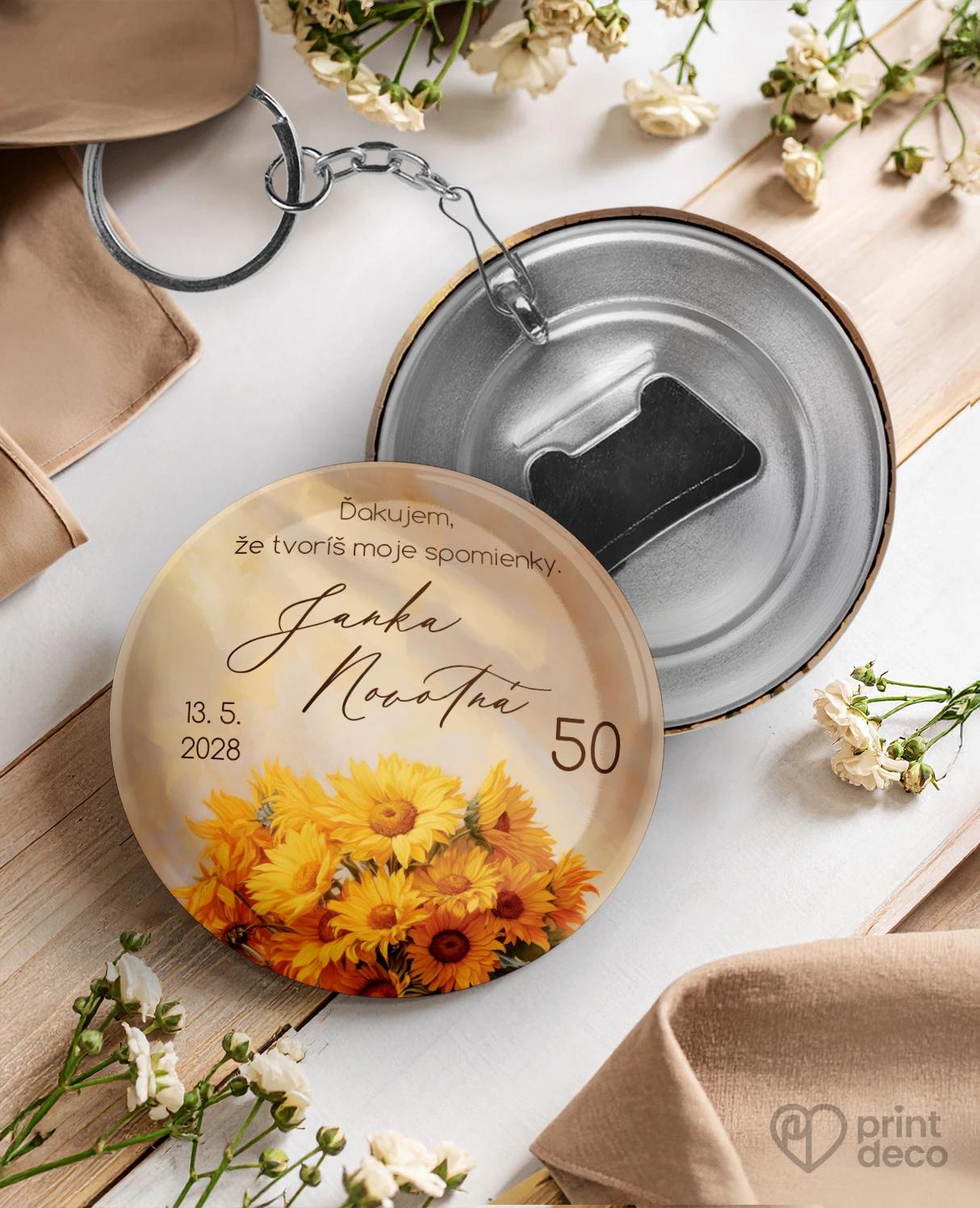 Kovová kľúčenka s otváračom z oslavy pre včelára 04