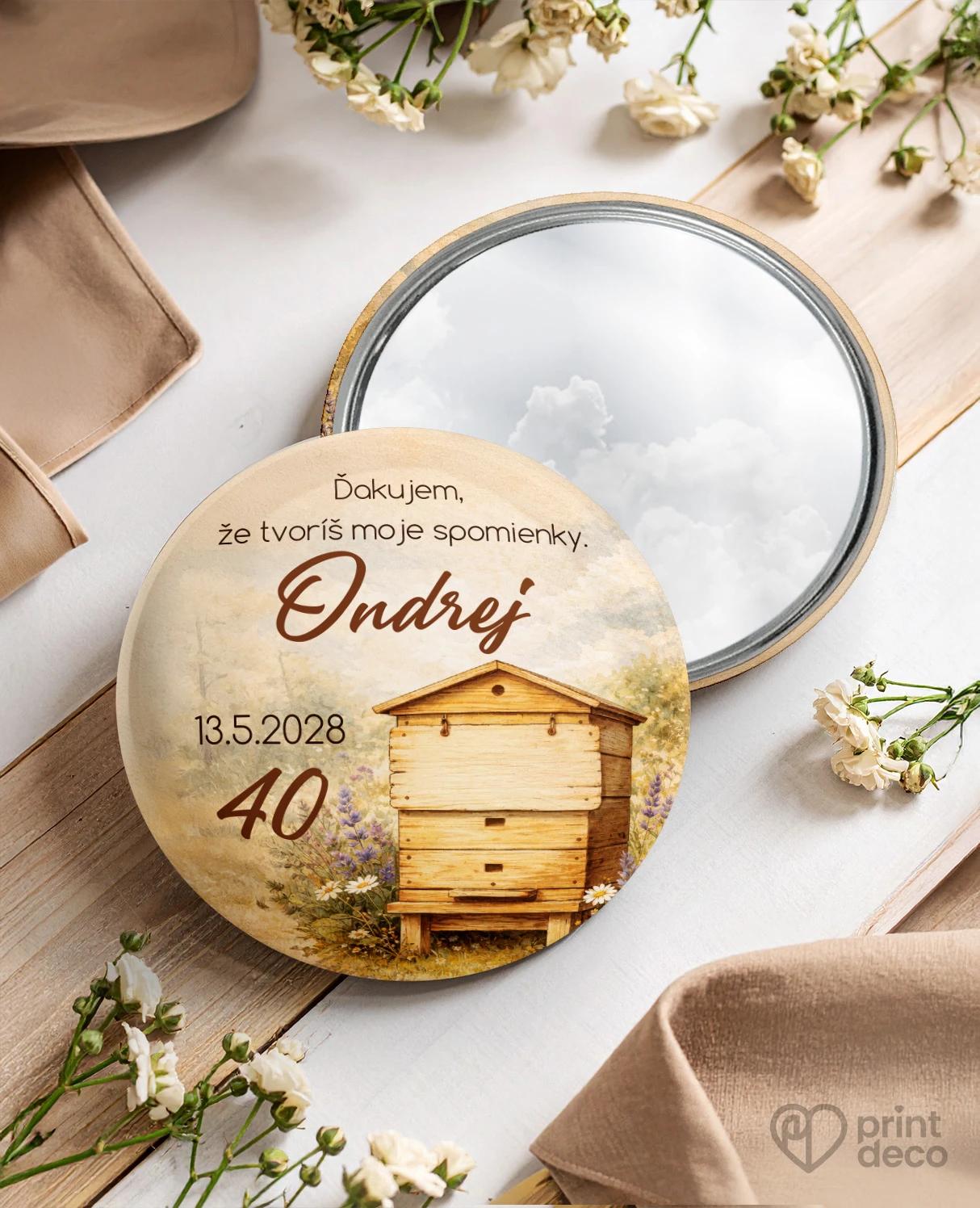 Pamätné kruhové zrkadielka z oslavy pre včelára 05