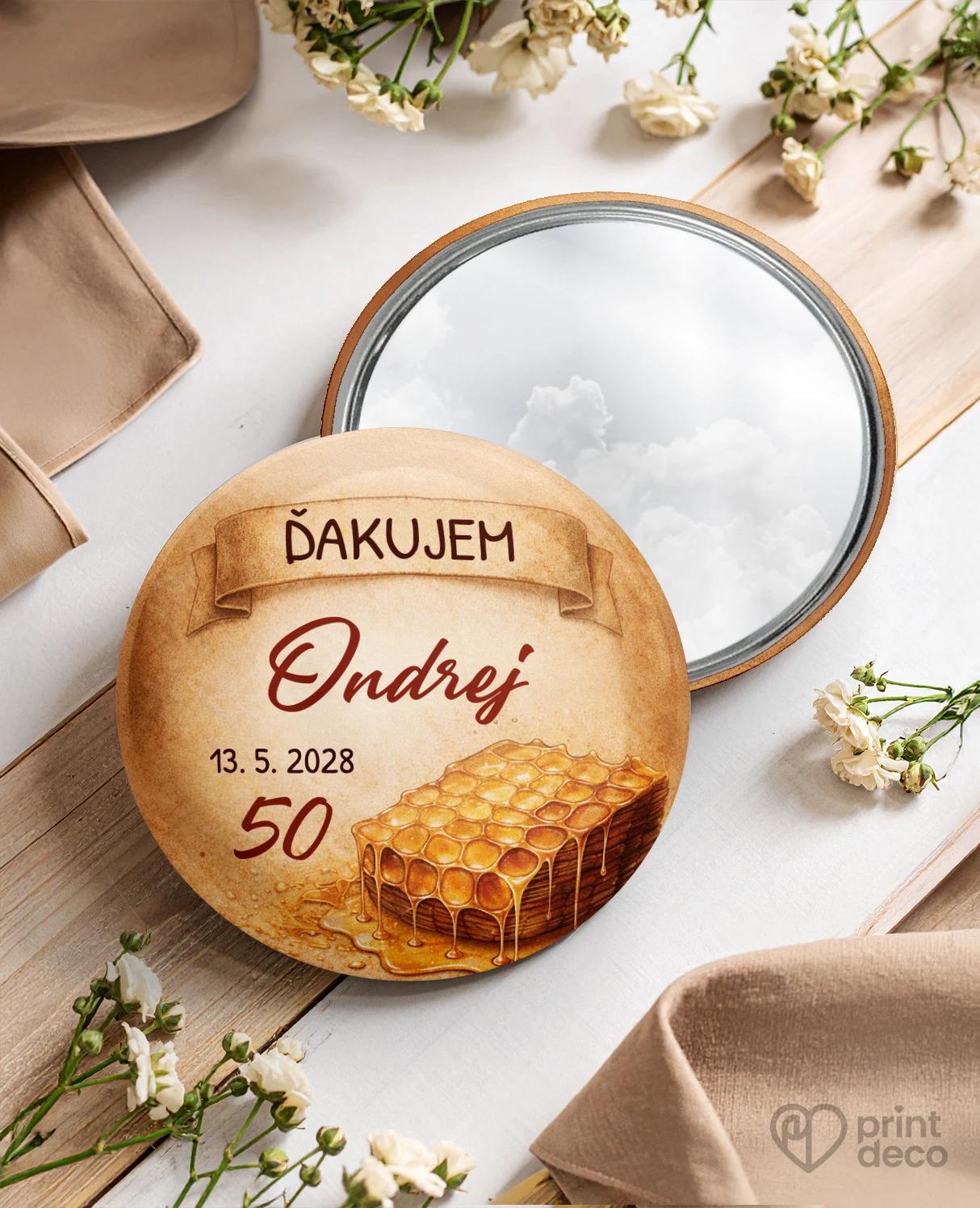 Pamätné kruhové zrkadielka z oslavy pre včelára 06