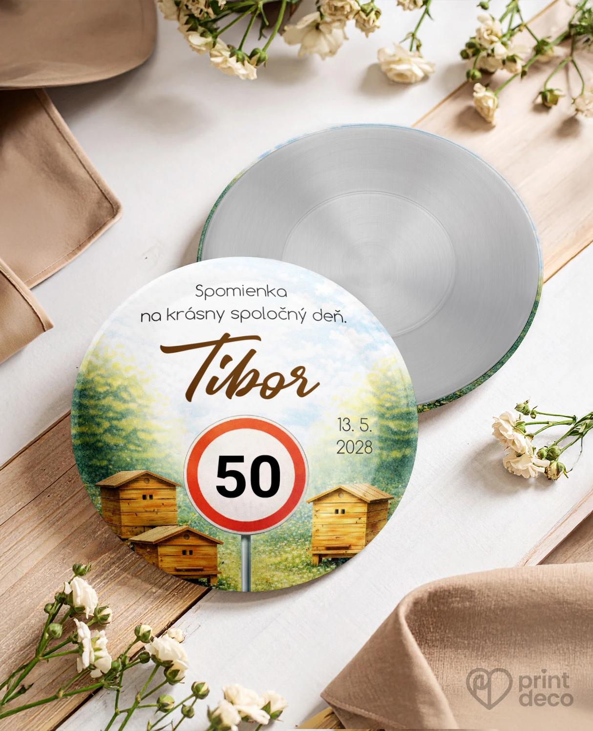 Pamätné kruhové magnetky z oslavy pre včelára 07