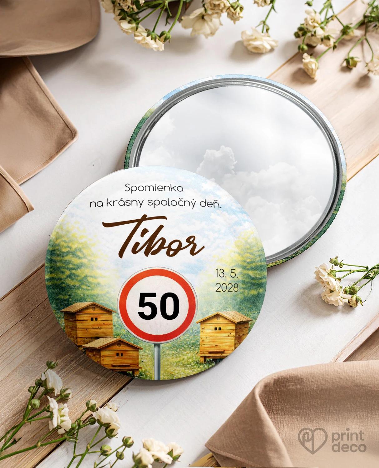 Pamätné kruhové zrkadielka z oslavy pre včelára 07