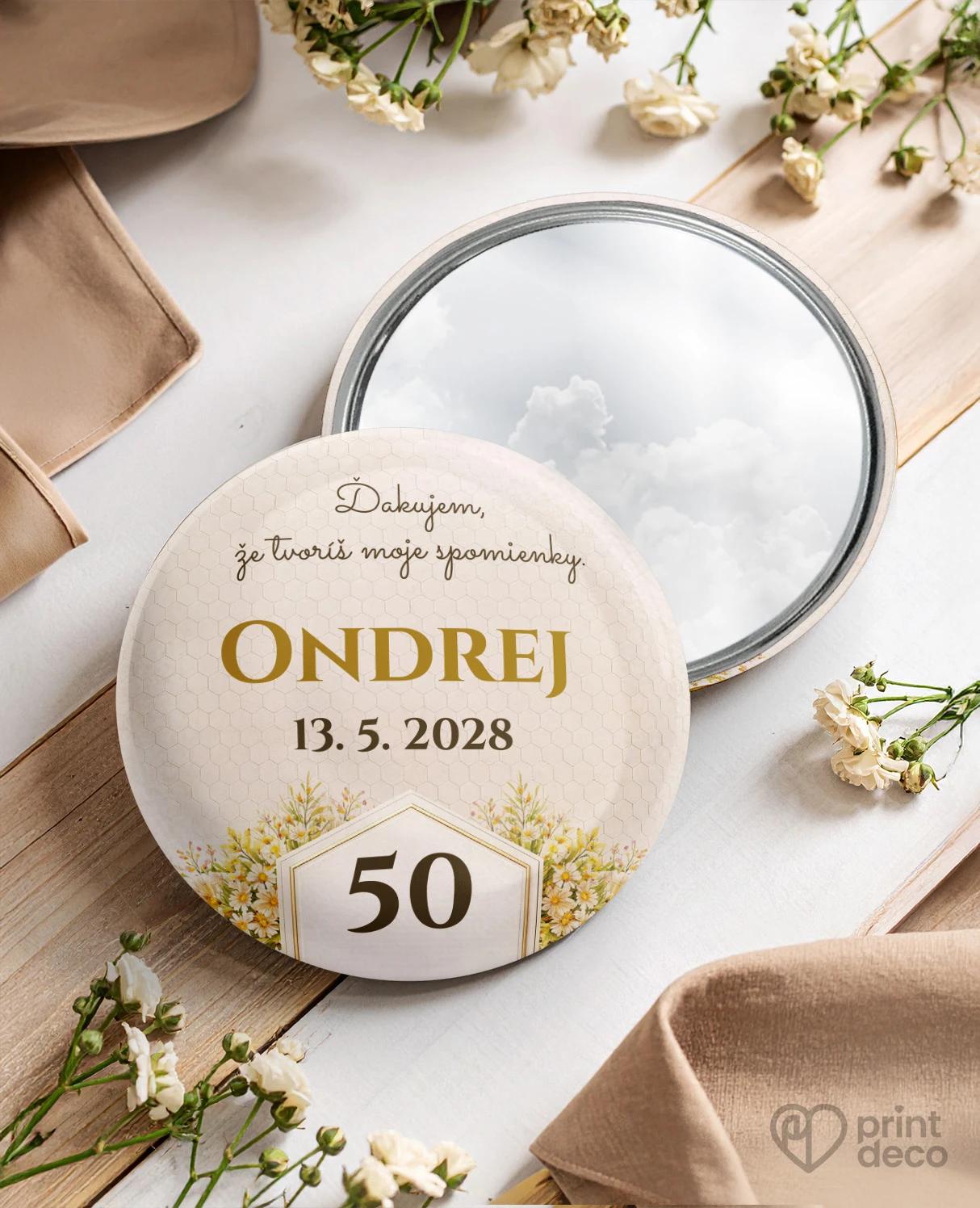 Pamätné kruhové zrkadielka z oslavy pre včelára 08